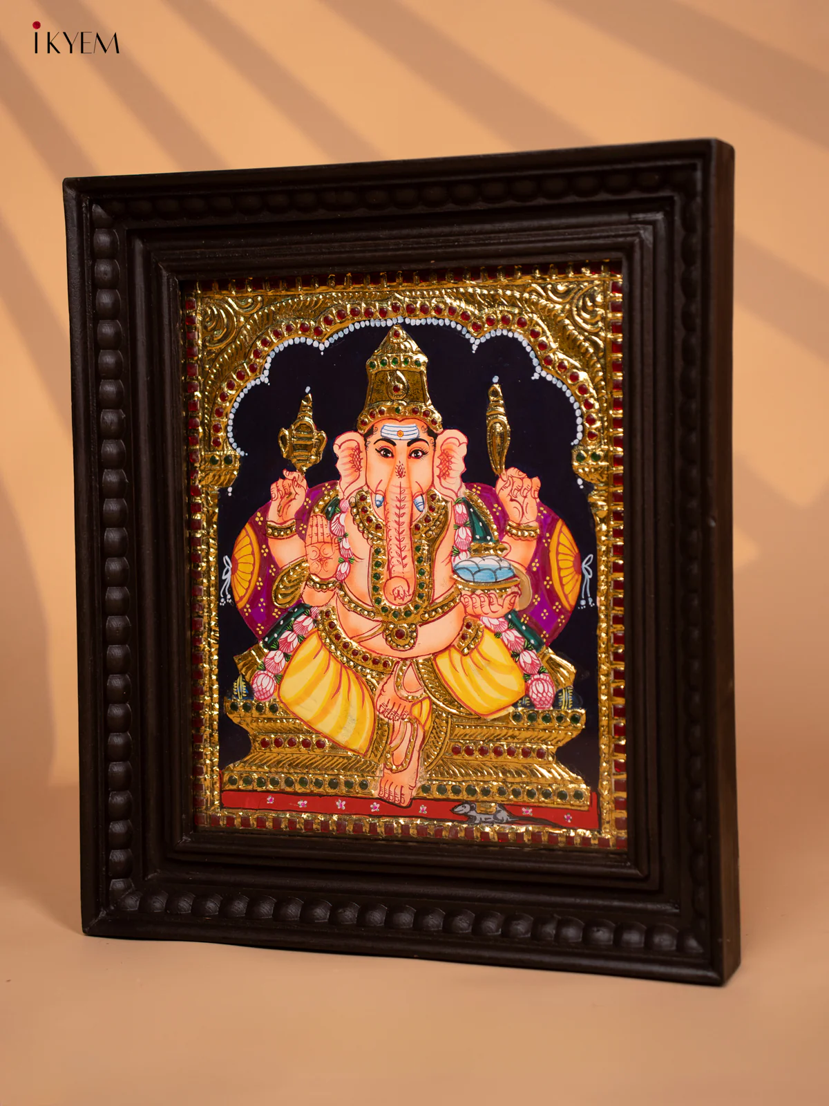 Ganesha - Tanjore Painting (15x13) - KD17127 - Image 3