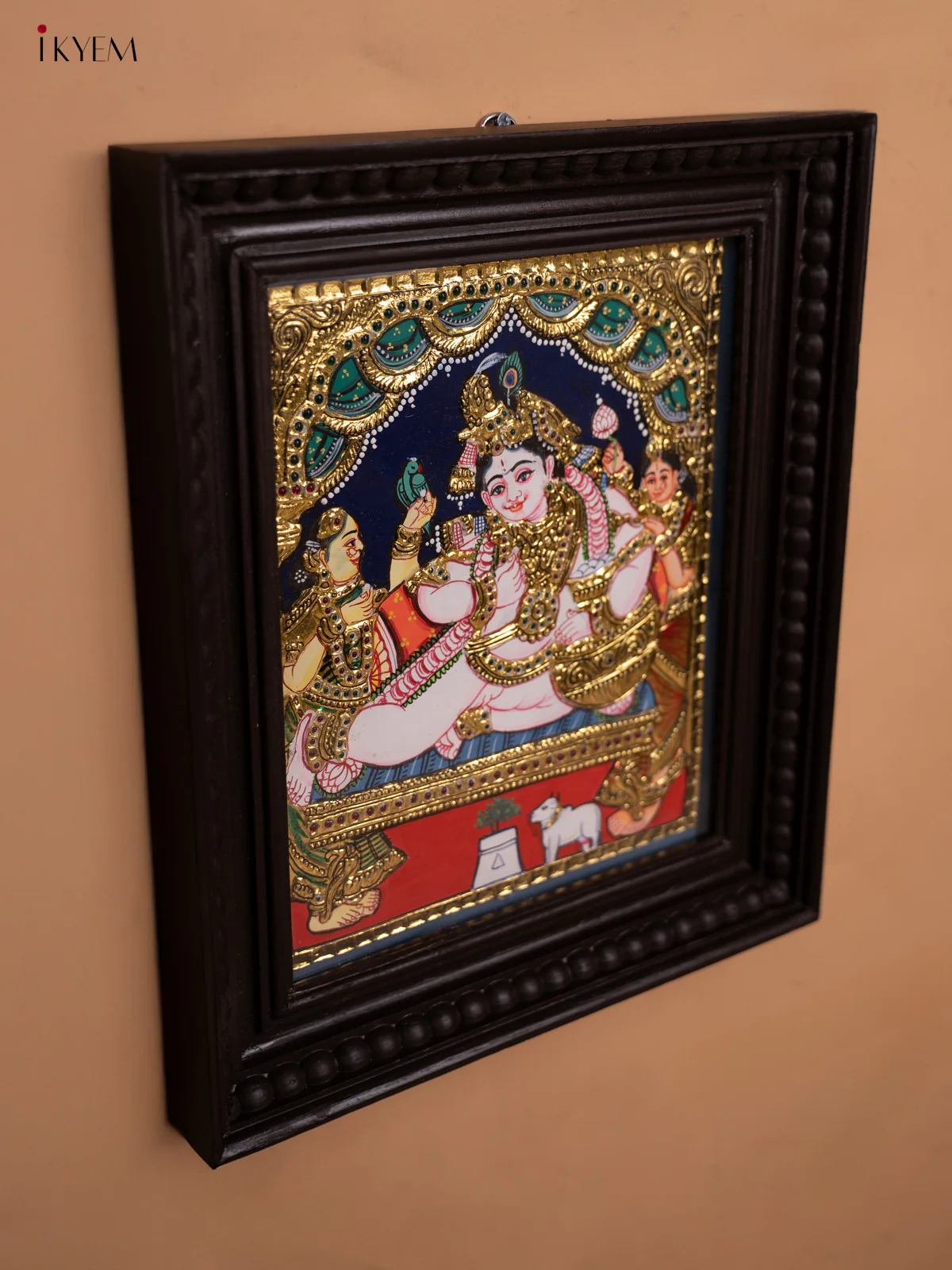 Butter Krishna Tanjore painting - Tanjore Painting (15x13) - KD17129 - Image 4