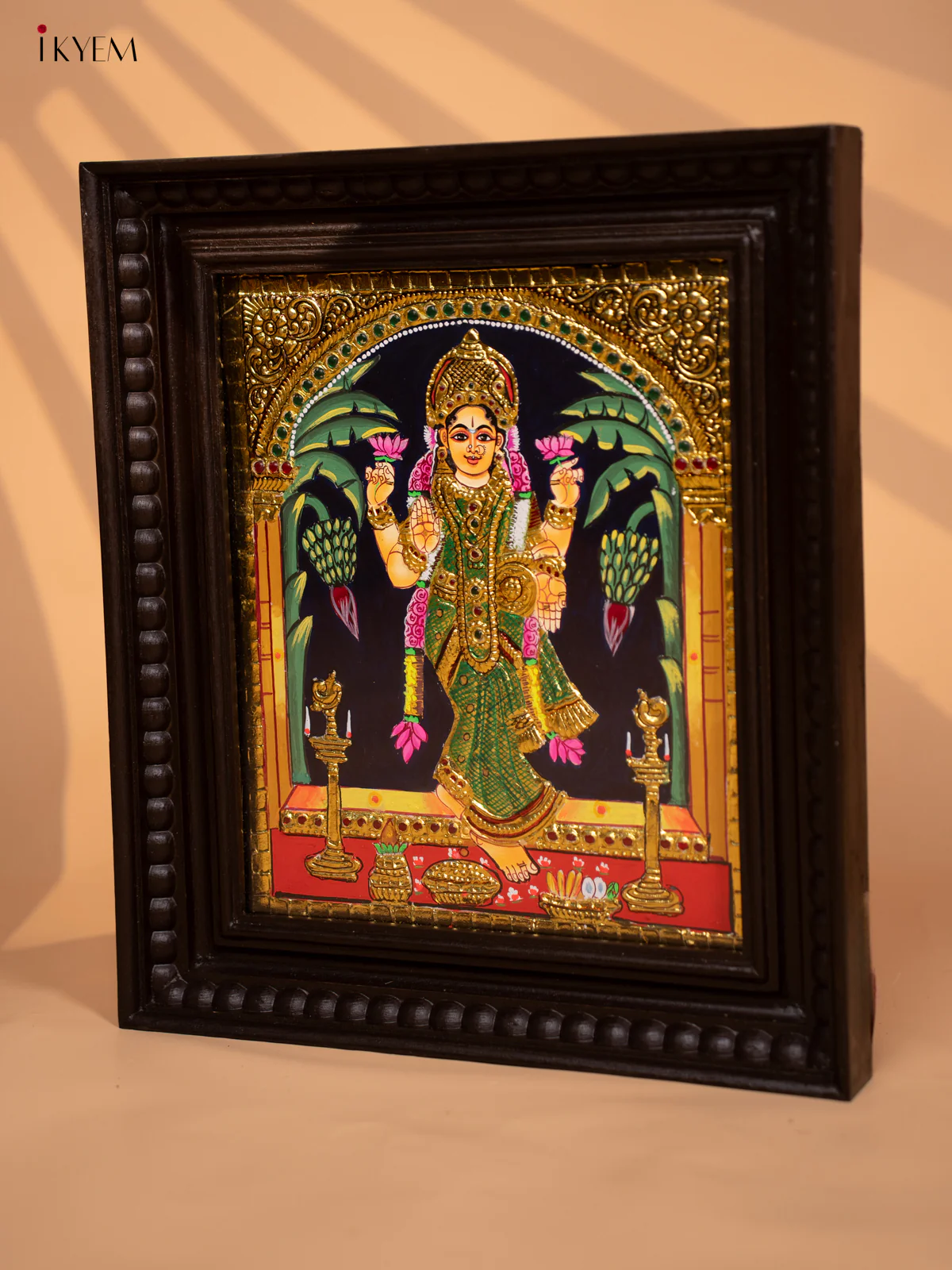 Garuda Lakshmi - Tanjore Painting (15x13) - KD17135 - Image 4