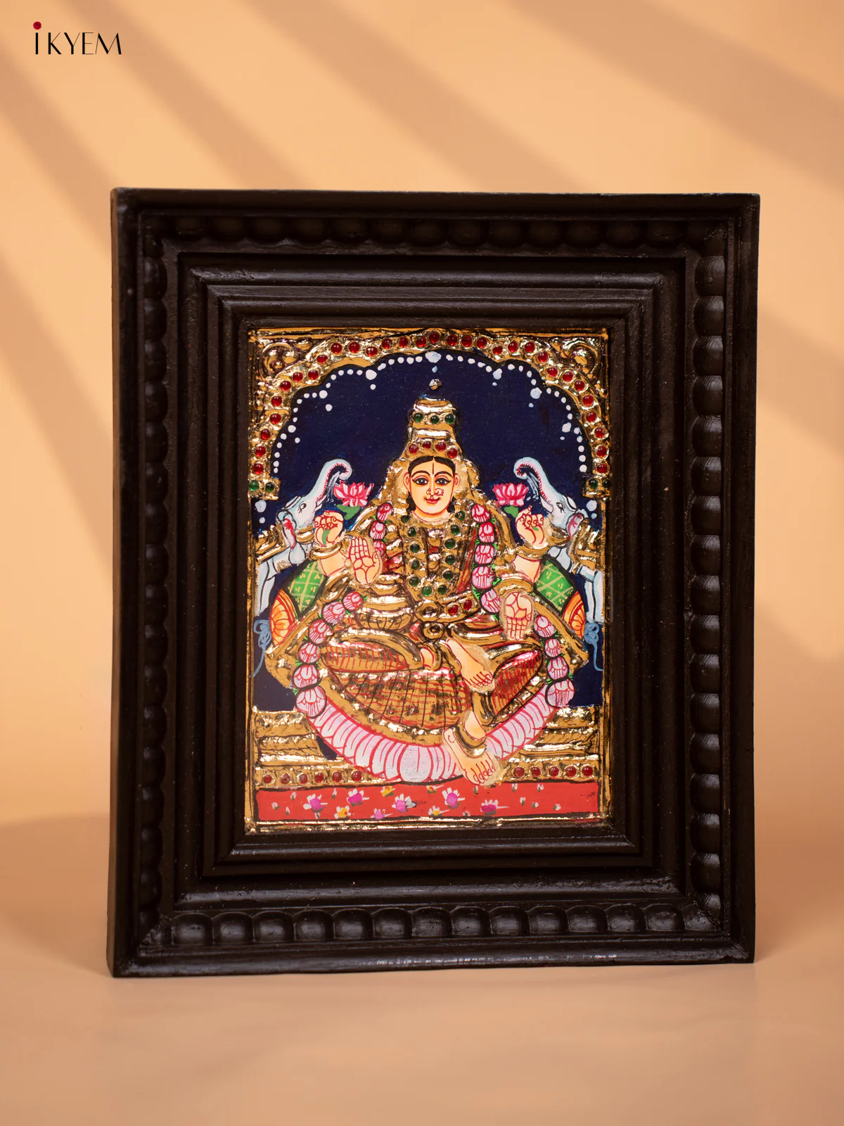 Gajalakshmi - Tanjore Painting (11x9) - KD17139 - Image 2