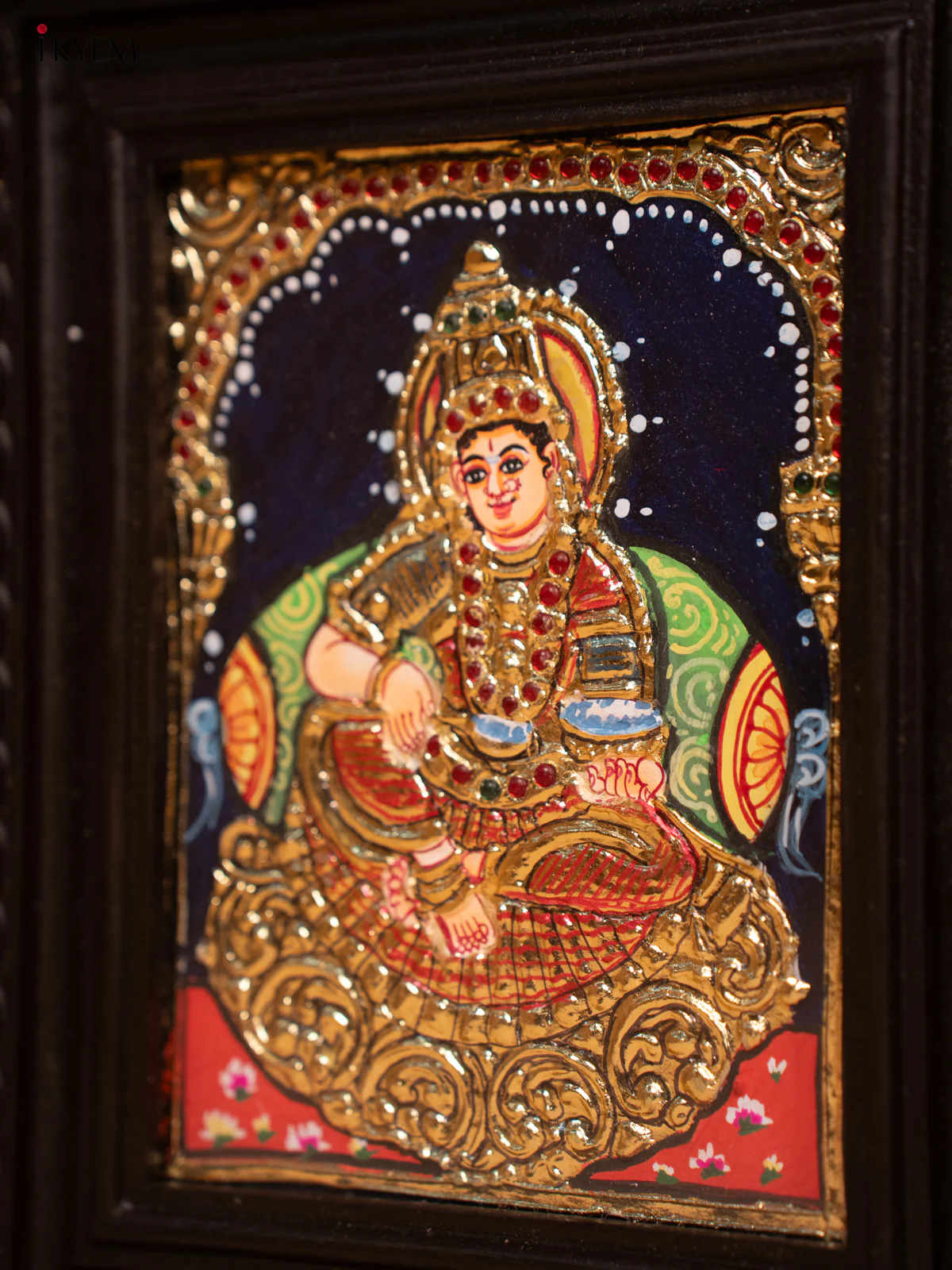 Anna Poorani - Tanjore Painting (11x9) - KD17140 - Image 3