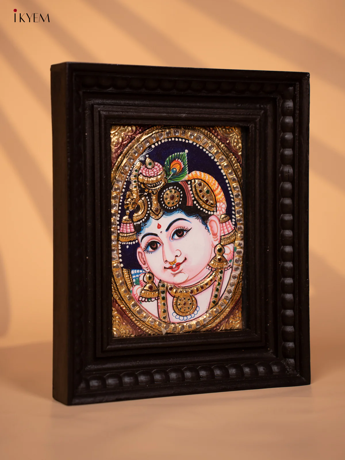 Sri Krishna - Tanjore Painting (11x9) - KD17141 - Image 2