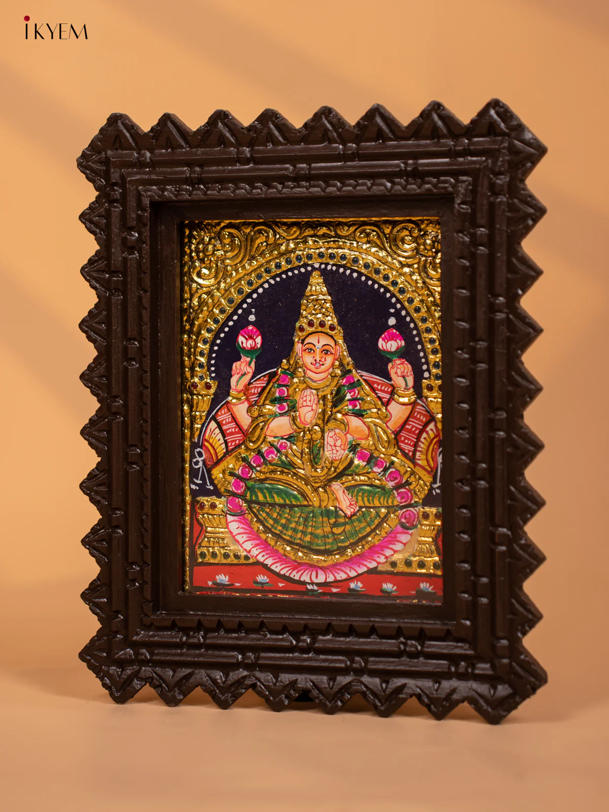 Ishwarya Lakshmi - Tanjore Painting (11x9) - KD17151 - Image 3