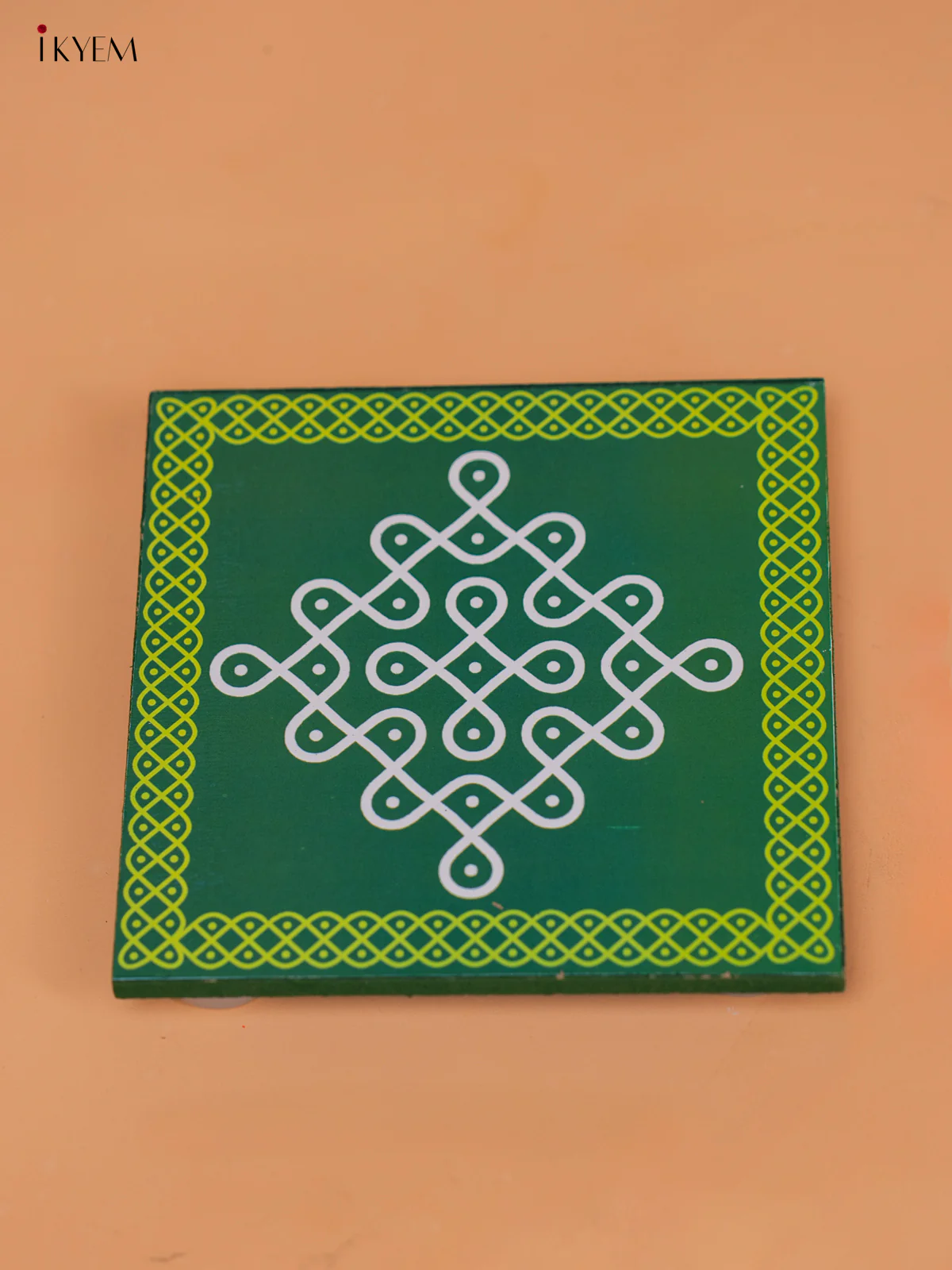 Wooden Square Kolam Manai (6x6) - Sikku Kolam - KD18176 - Image 5