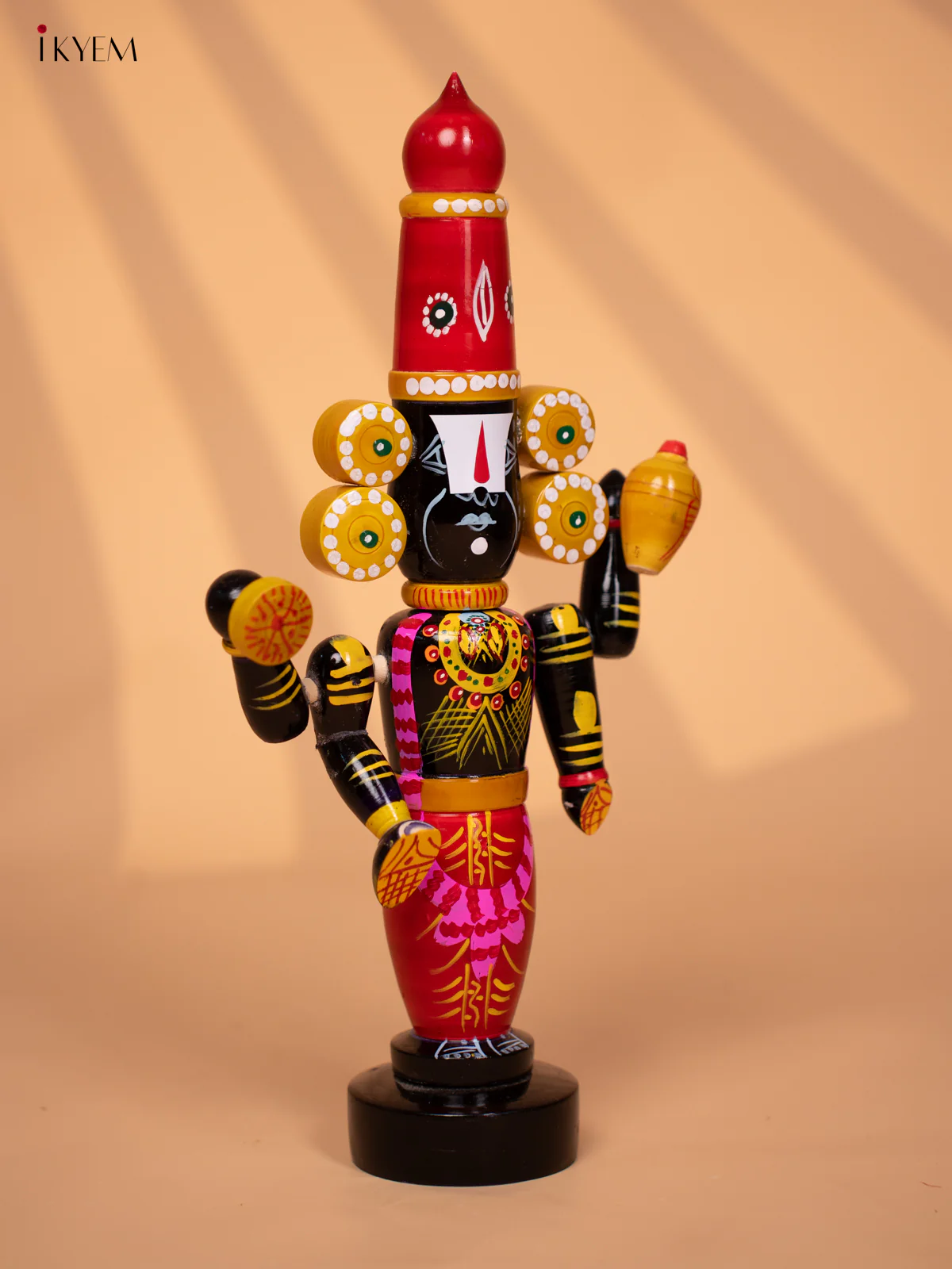 Wooden HandPainted Lord Venkateshwara idol 16 inch - KD24111 - Image 2