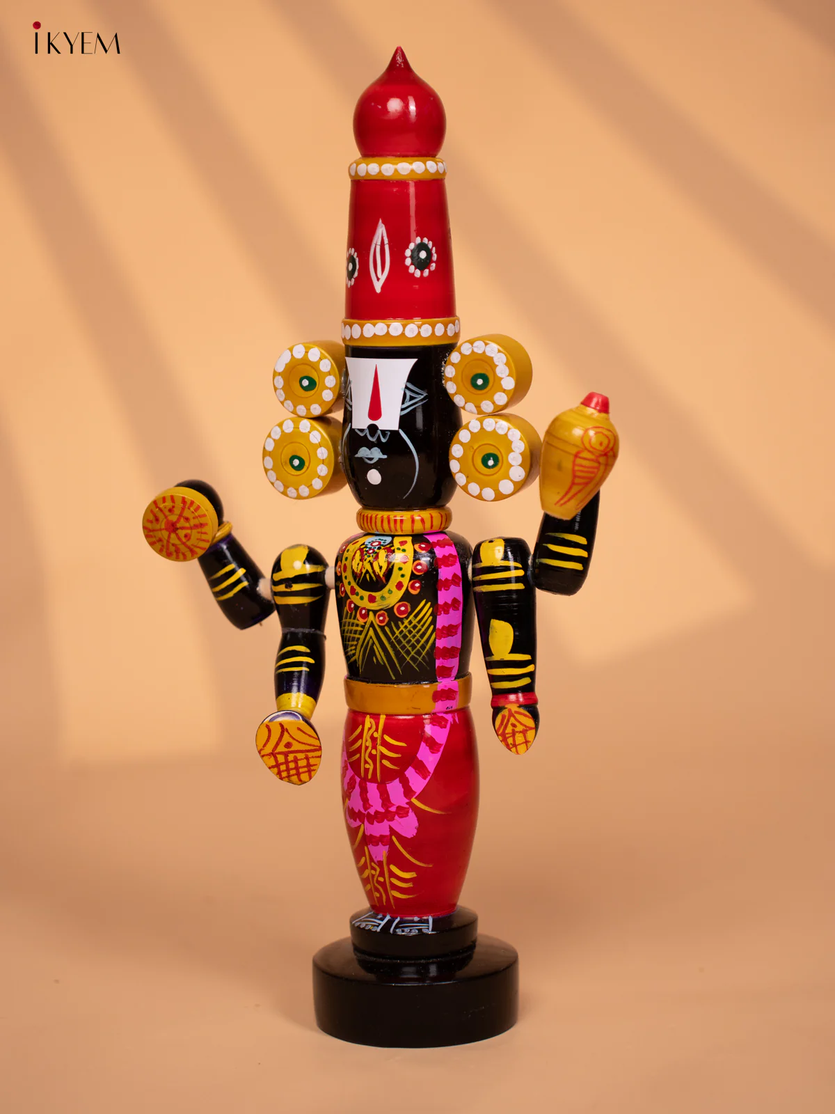 Wooden HandPainted Lord Venkateshwara idol 16 inch - KD24111 - Image 4