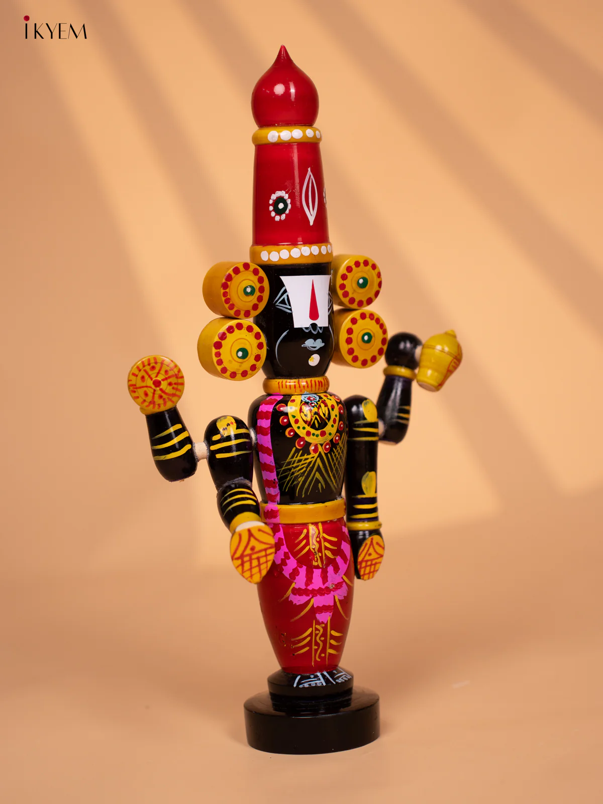 Wooden HandPainted Lord Venkateshwara idol 16 inch - KD24112 - Image 3