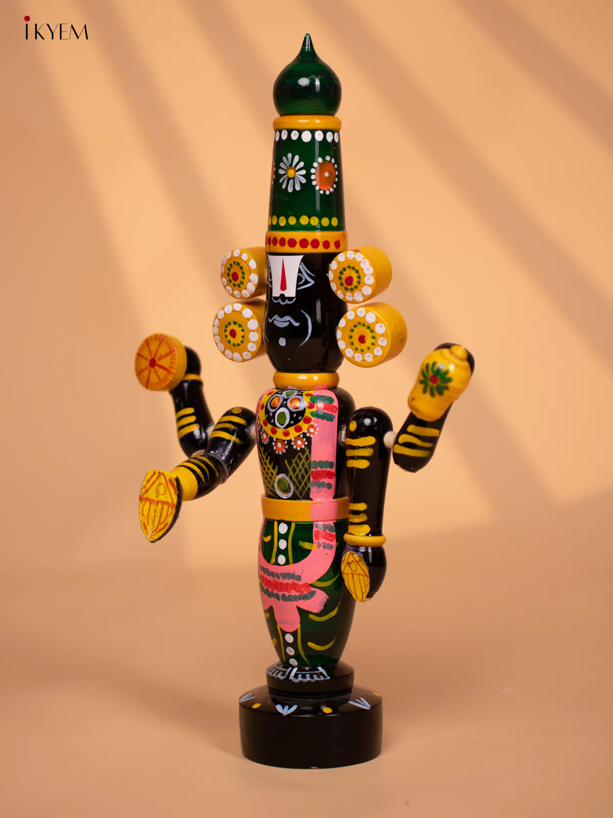 Wooden Hand Painted Lord Venkateshwara idol 16 inch - KD24116 - Image 3