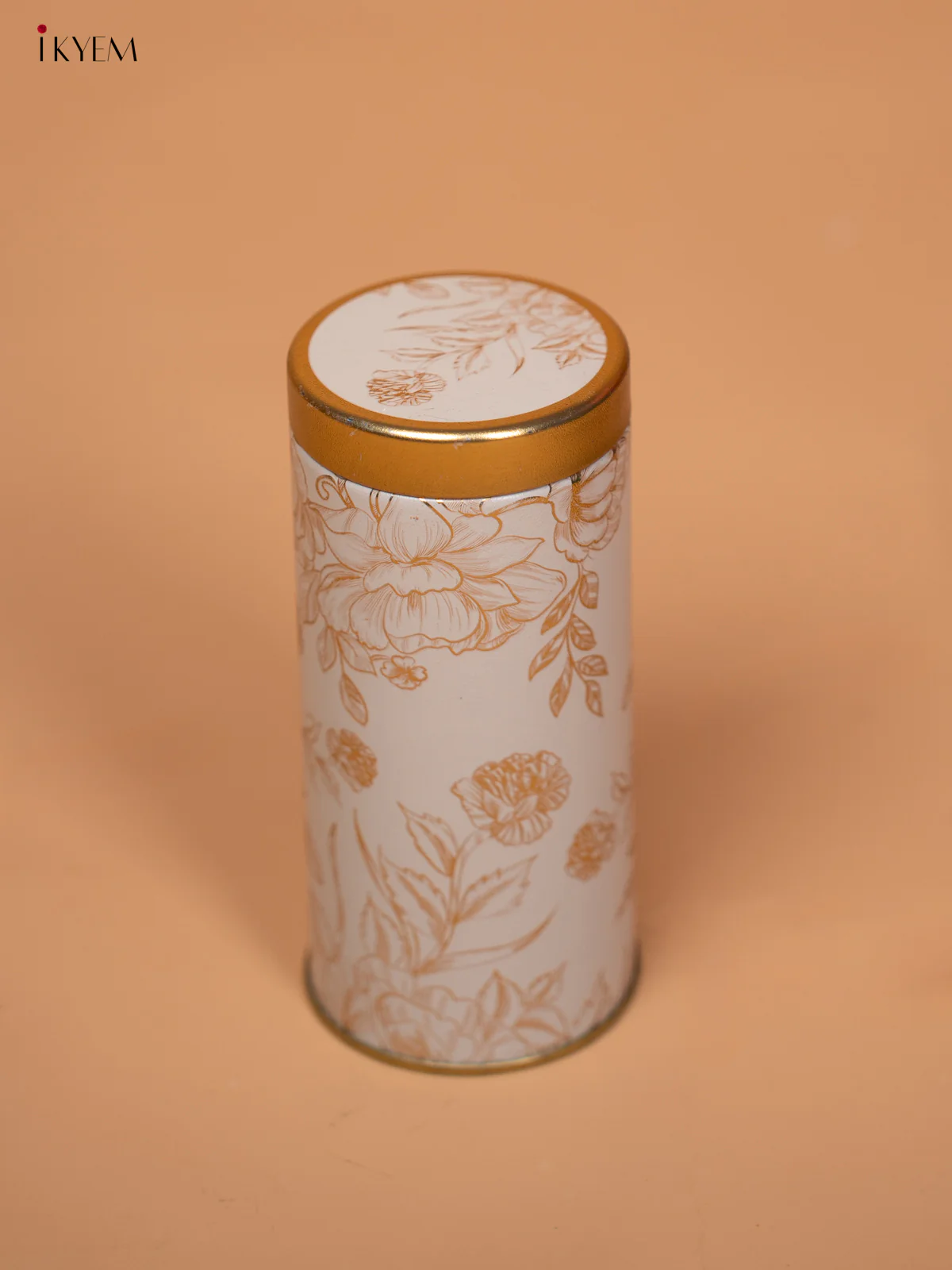 Digital Printed Dry Fruit & Snacks Tin Jar Cylinder - 5.5 inch - white - KD24127