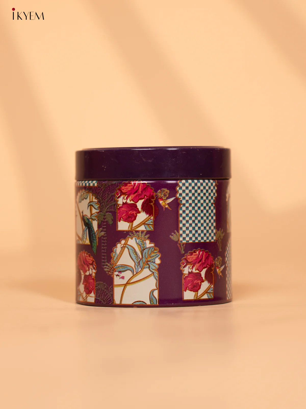 Digital Printed Dry Fruit & Snacks Tin Jar - 3 Inch Purple - KD24133