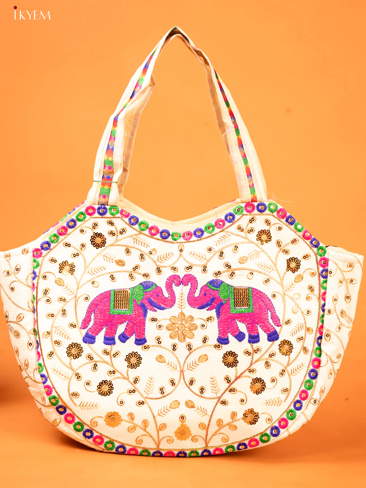 Rajasthani Embroidered Elephant Work  hand bag