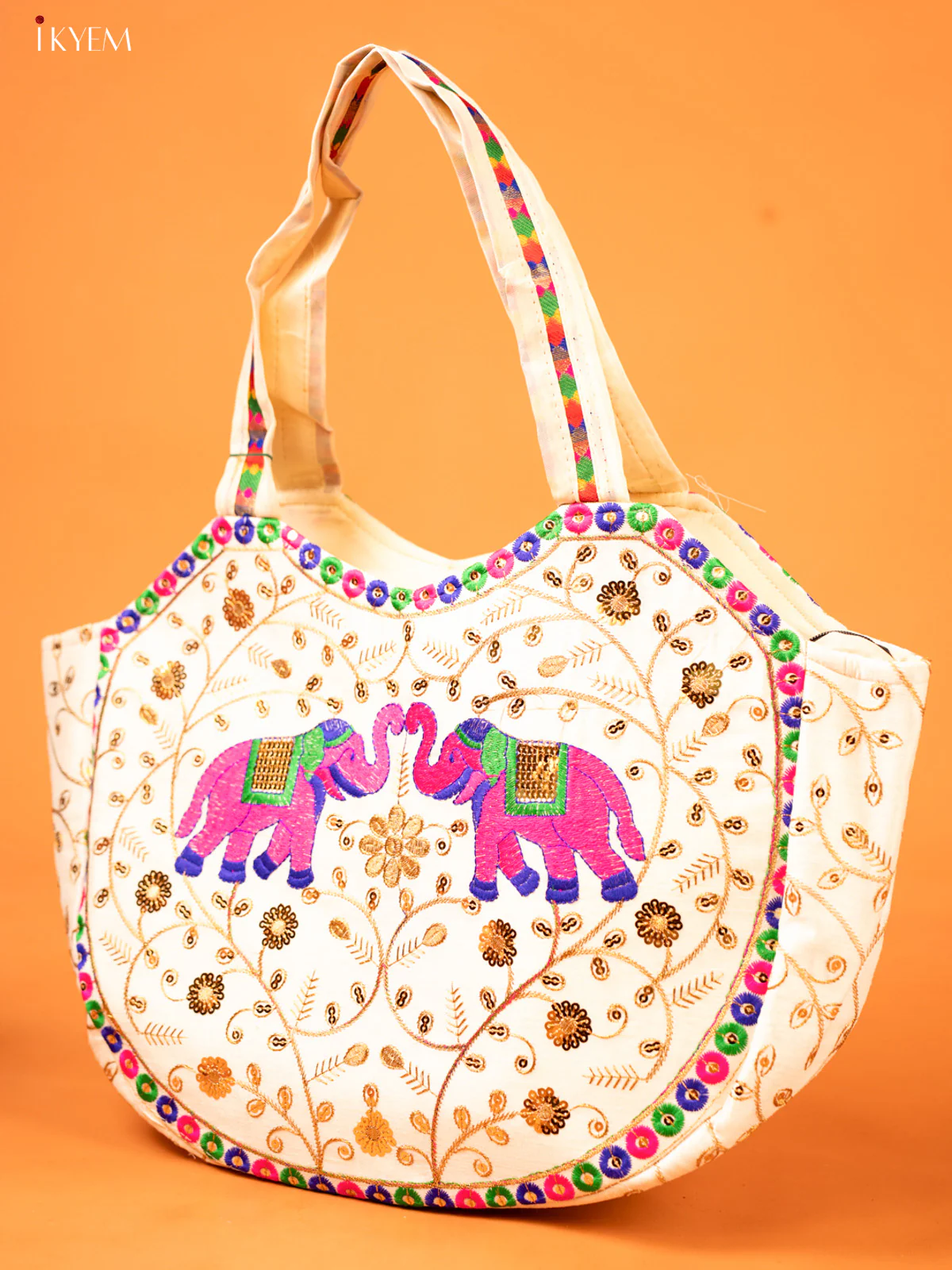 Rajasthani Embroidered Elephant Work hand bag - Image 2