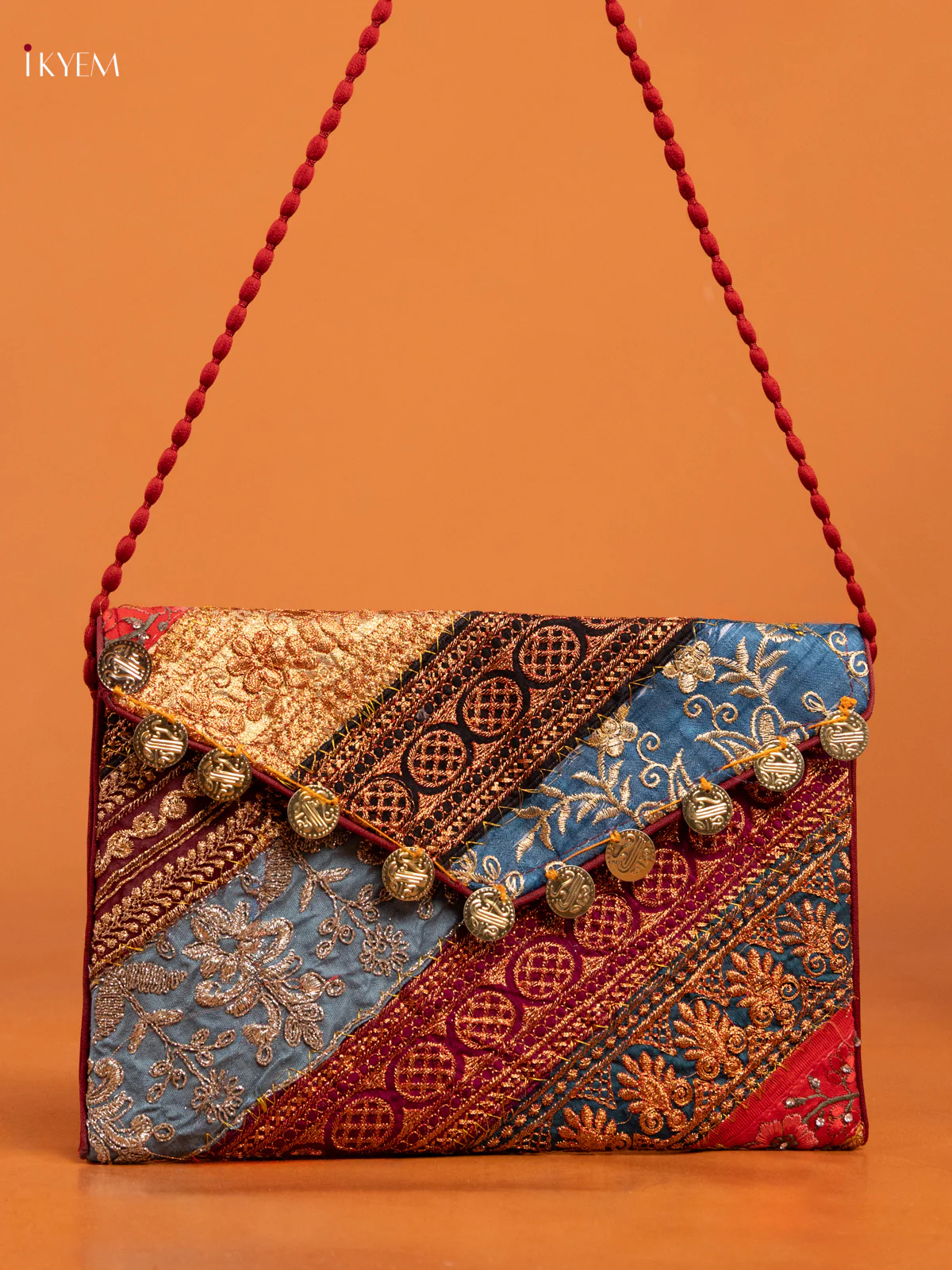 Embroidered Multi color Sling bag - big