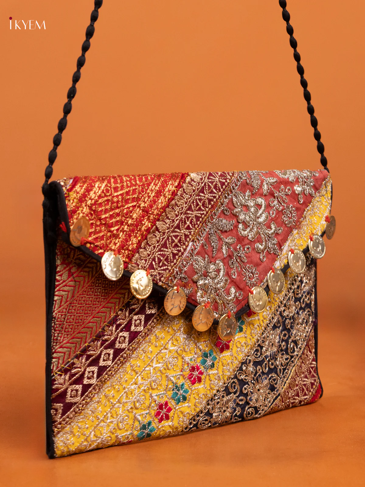 Embroidered Multi color Sling bag - big