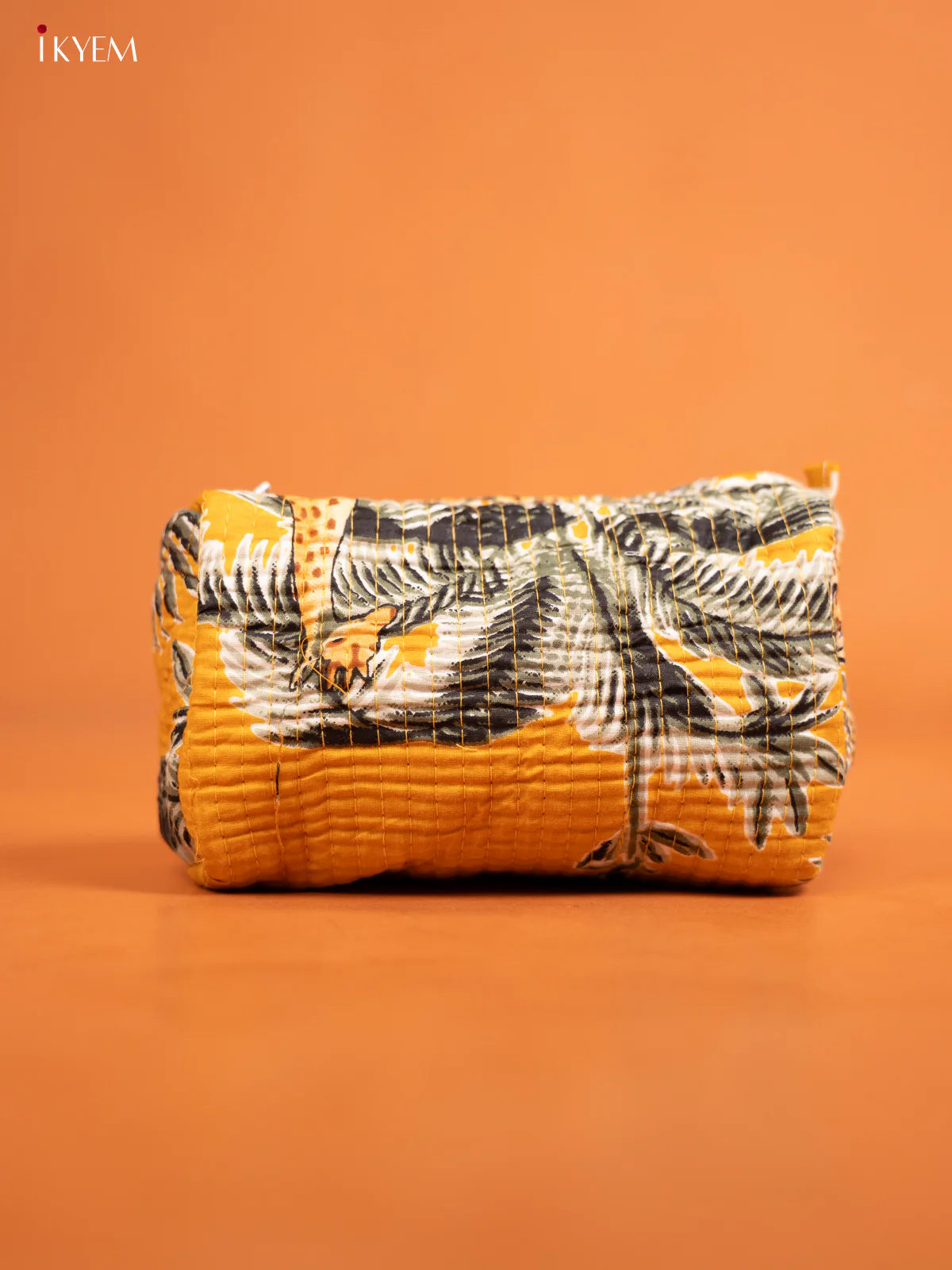 Cotton printed Pouch - Set of 3 - Yellow - KD26306 - Image 2