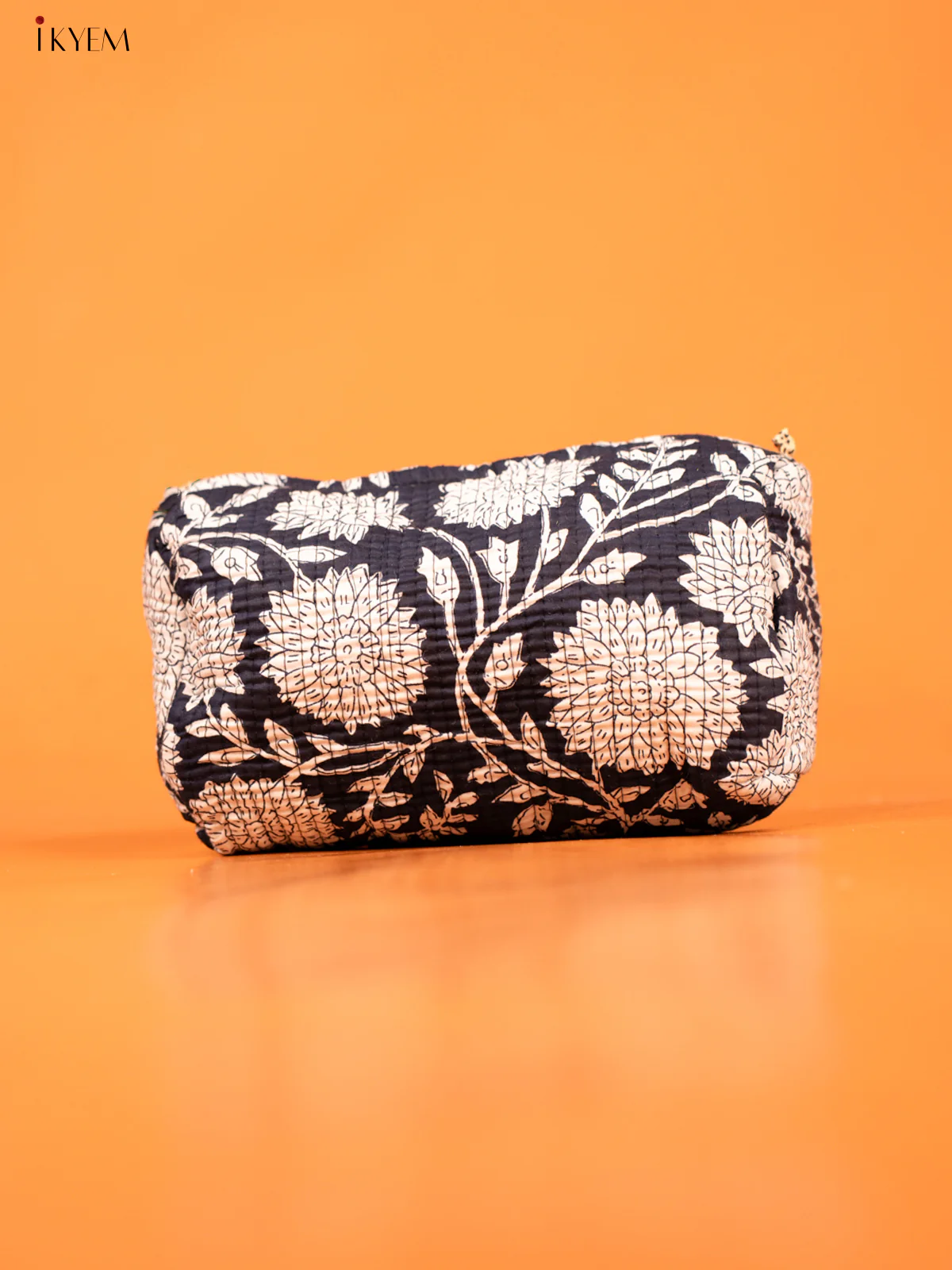 Cotton printed Pouch - Set of 3 - Navy blue with White - KD26311 - Image 4