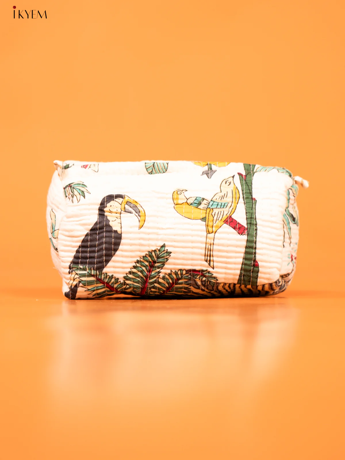 Cotton printed Pouch - Set of 3 - White - KD26328 - Image 2