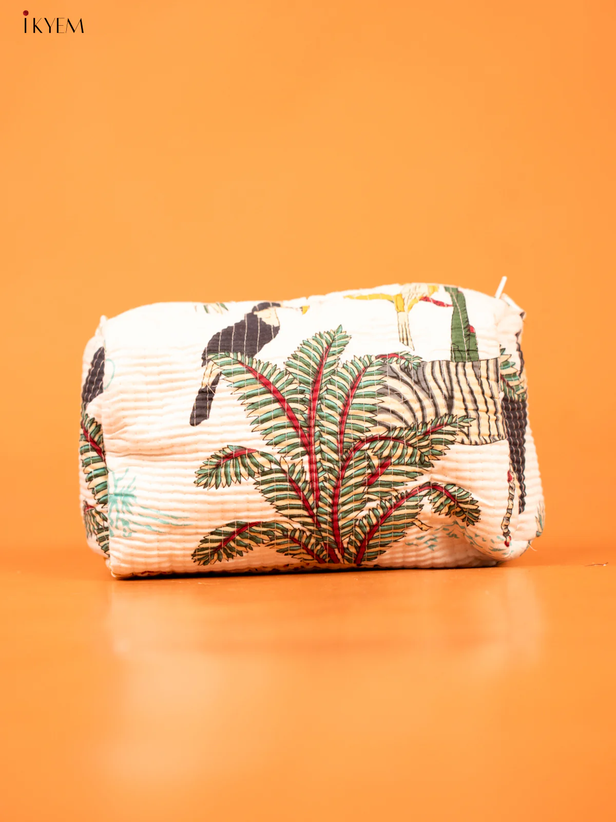 Cotton printed Pouch - Set of 3 - White - KD26328 - Image 4