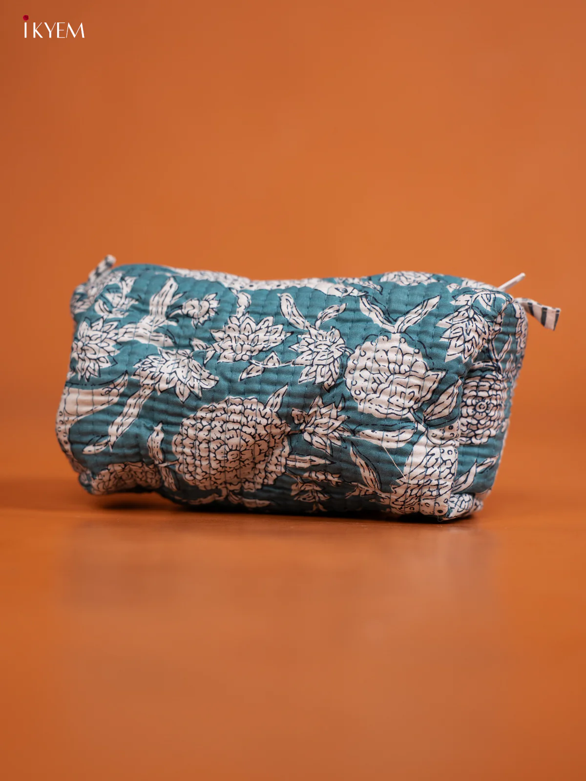 Cotton printed Pouch - Set of 3 - Blue with white - KD26342 - Image 4