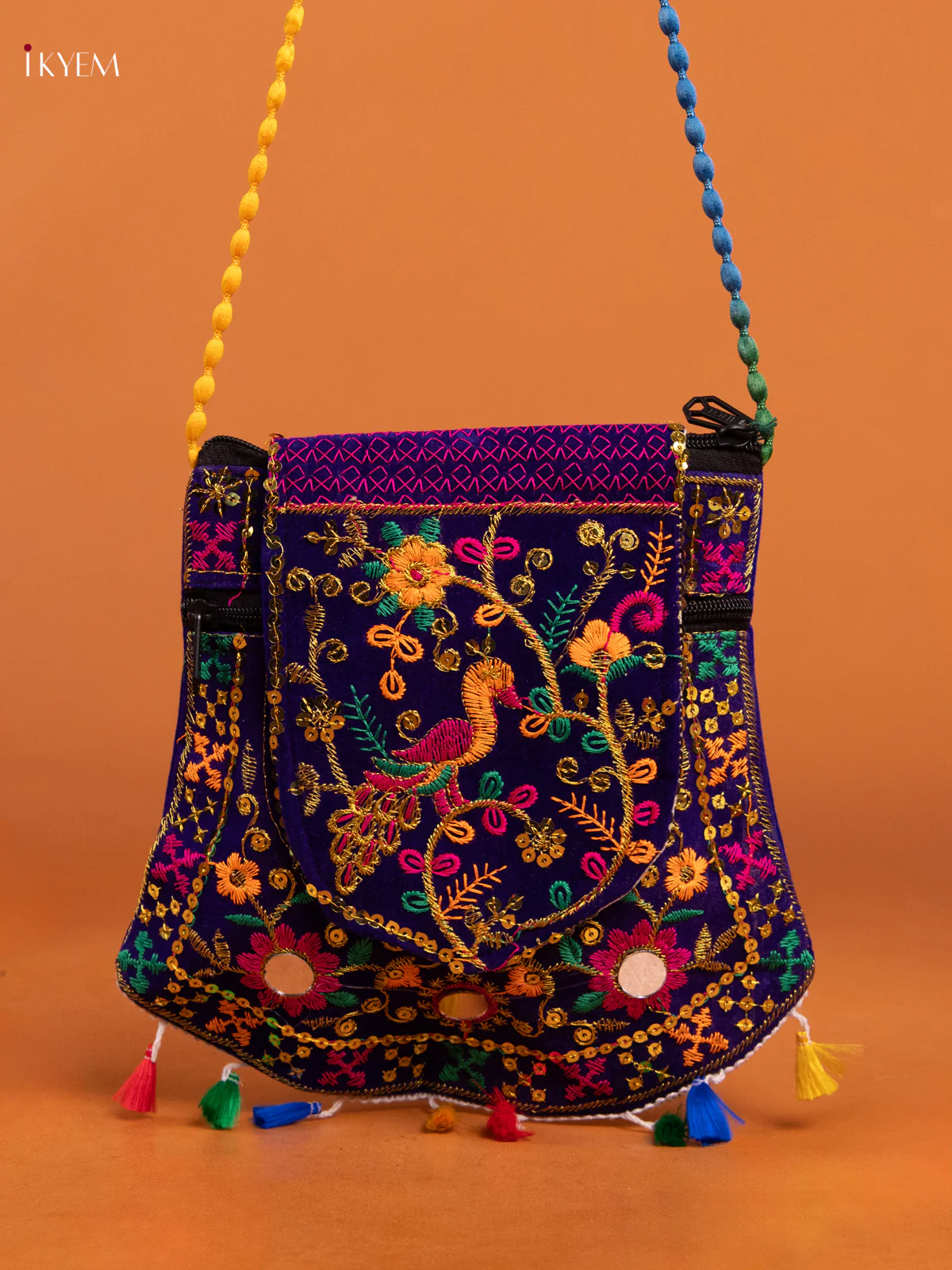 Embroidered Designer Multi colour Sling bag - KD26368