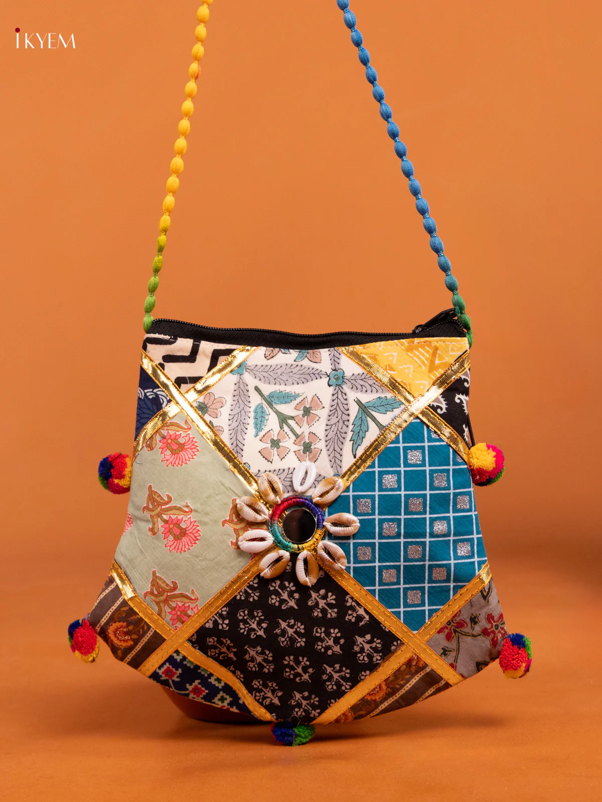 Godari Design Mix Farbric Sling bag