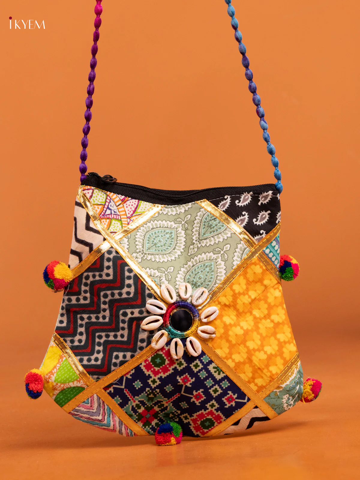 Godari Design Mix Farbric Sling bag