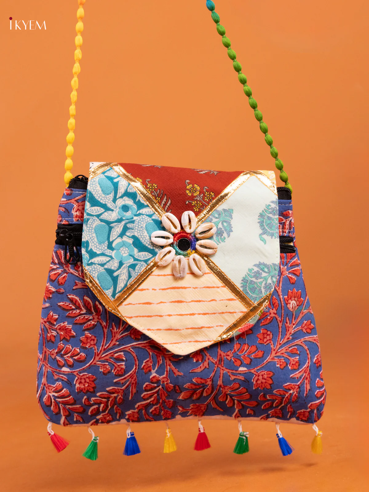 Godari Design Mix Farbric Sling bag