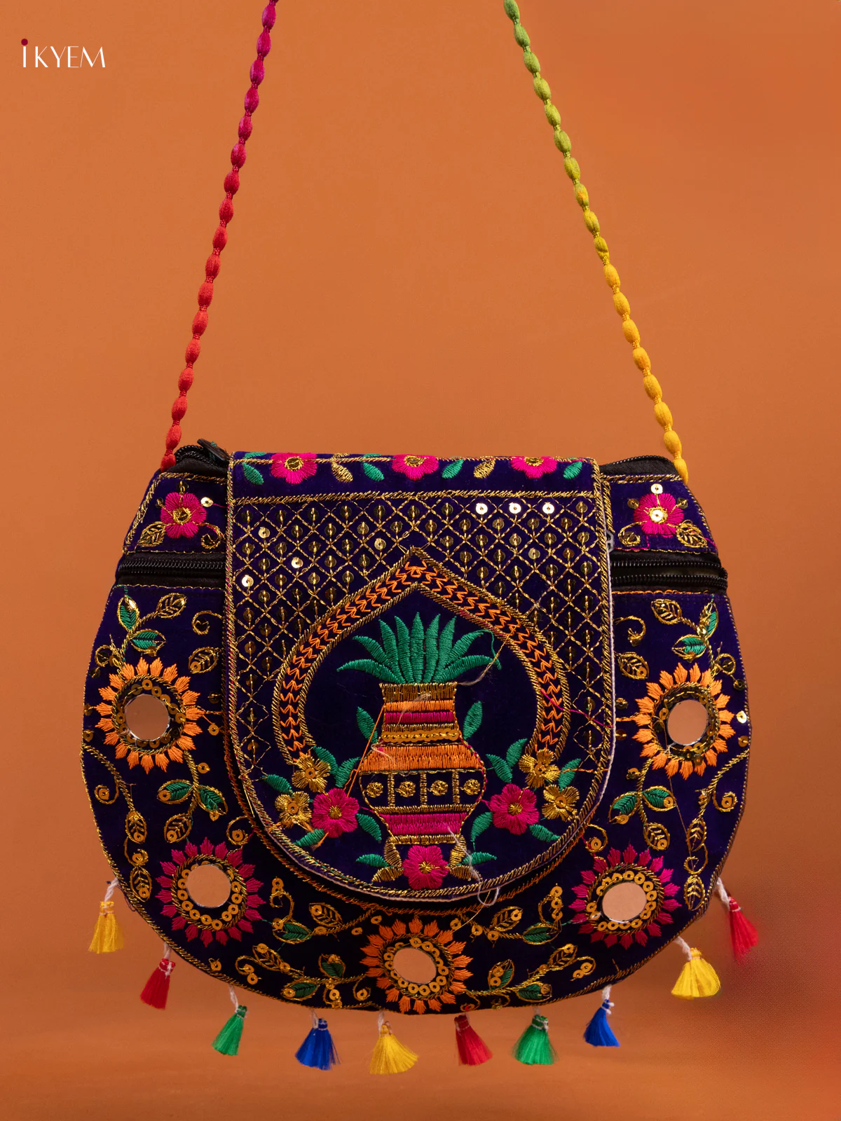 Velvet Embrodery rajasthani jaipuri Sling Bag