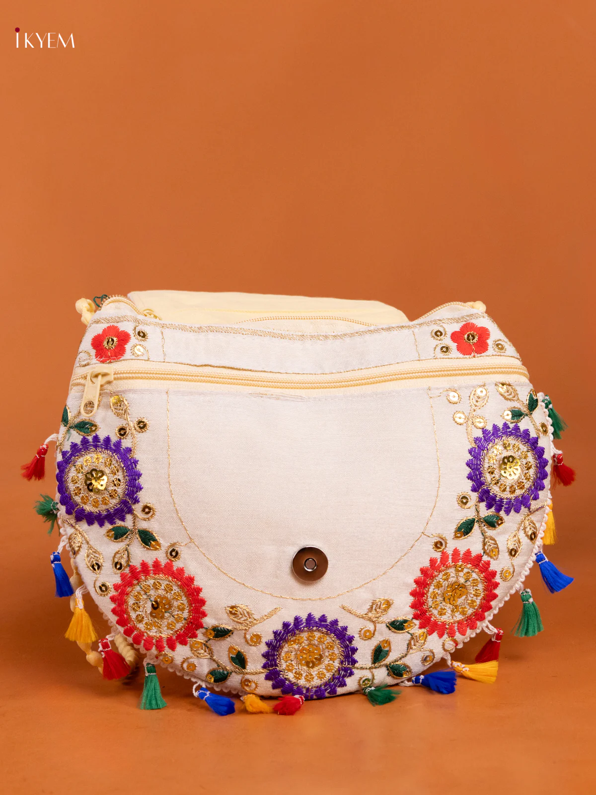 Multi Color Embrodery Sling Bag -Peacock - Image 4