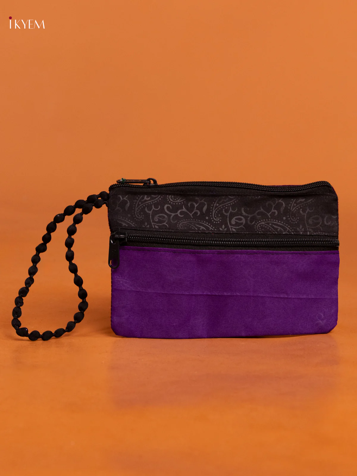 Velvet Embroidered Elephant Design Purse - Violet - KD26431 - Image 2