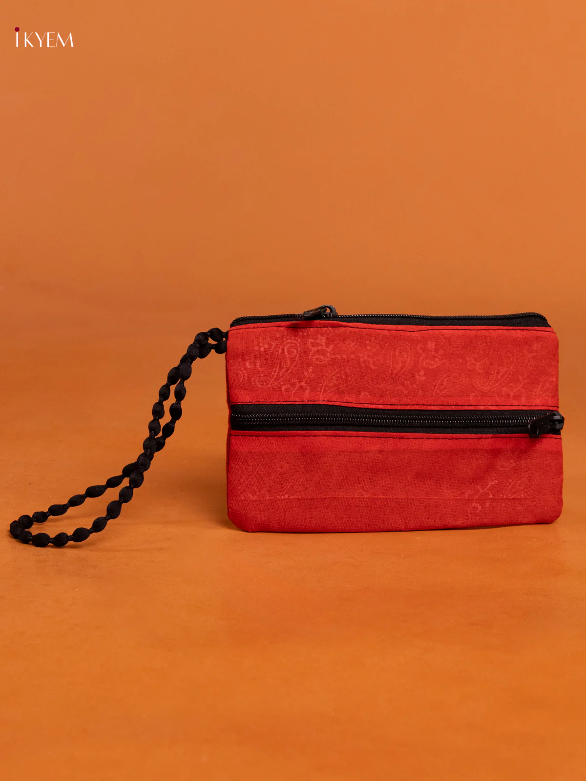 Velvet Embroidered Elephant Design Purse - Red - KD26435 - Image 2