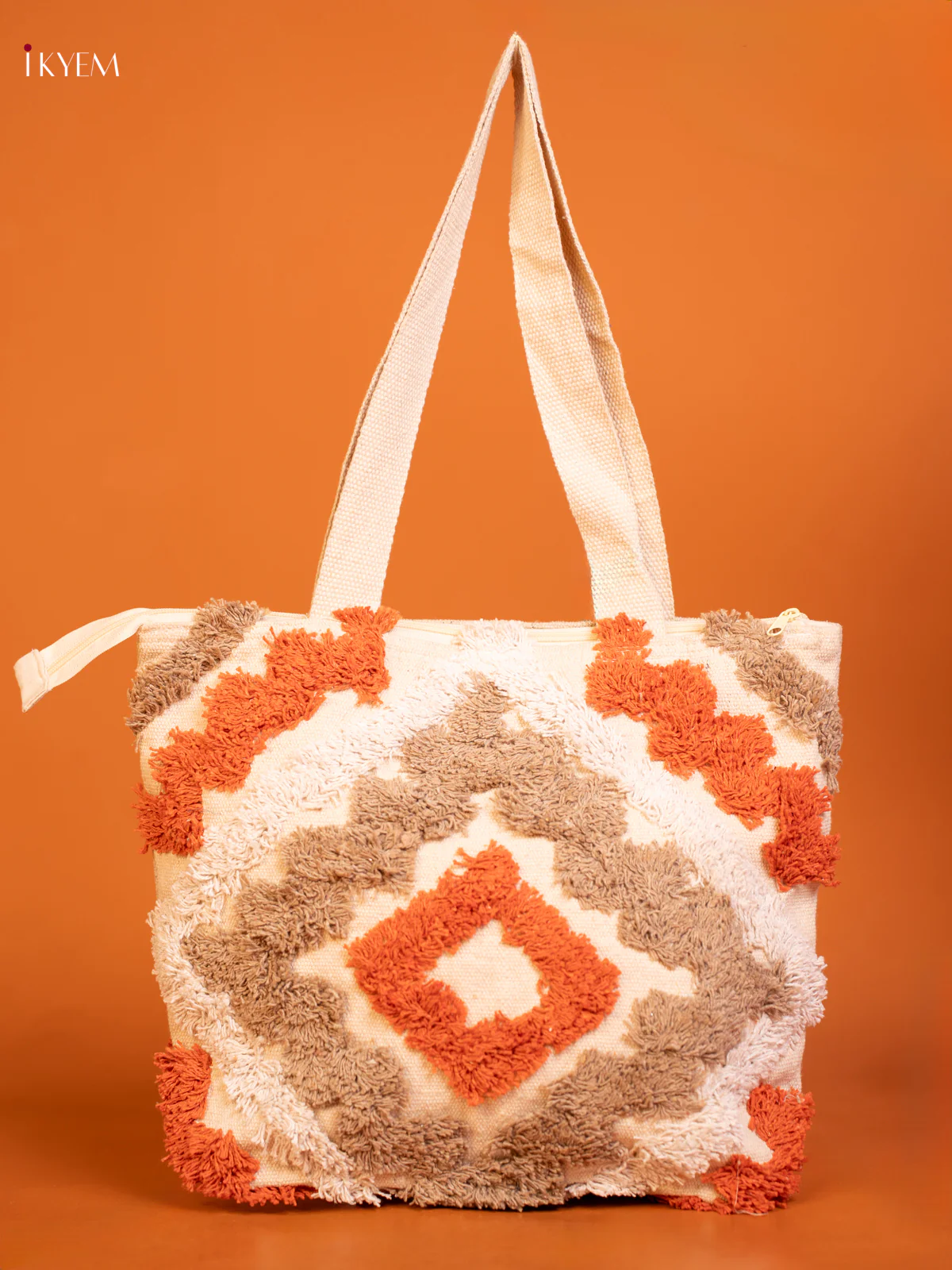 Nidhi Modani Cloth Bag White With Orange - KD26442