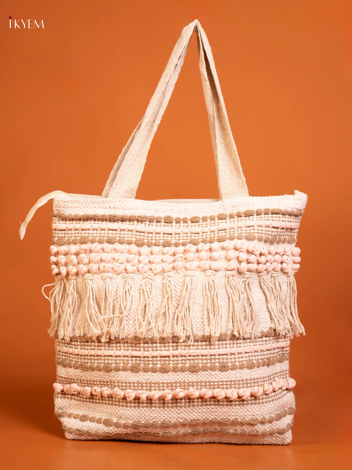 Boho Tote Cloth Bag Pink With Sandal - KD26458