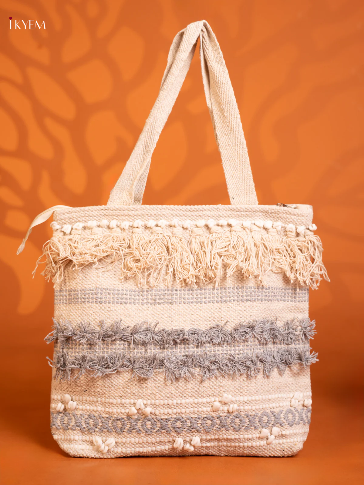 Boho Tote Cloth Bag   Gray