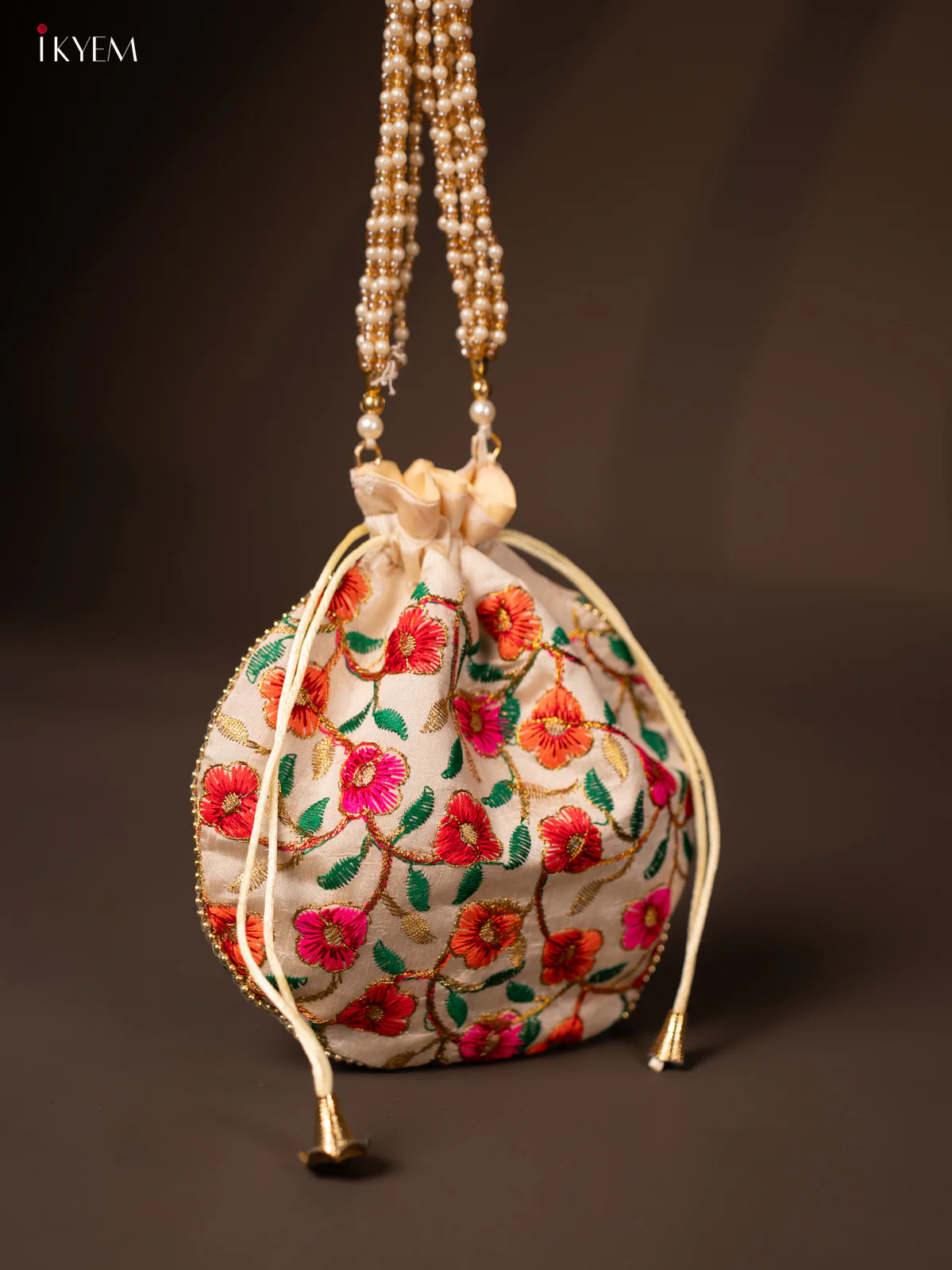Embroidered Floral Design Potli Bag Multicolour - KD26483 - Image 2