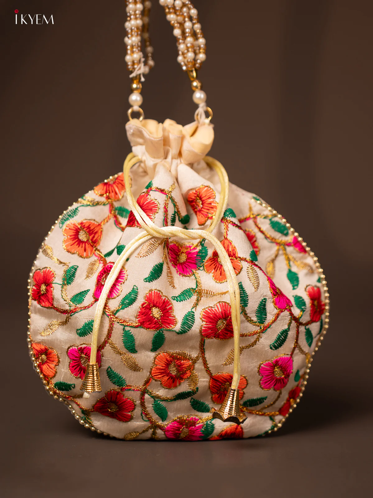 Embroidered Floral Design Potli Bag Multicolour - KD26483 - Image 3