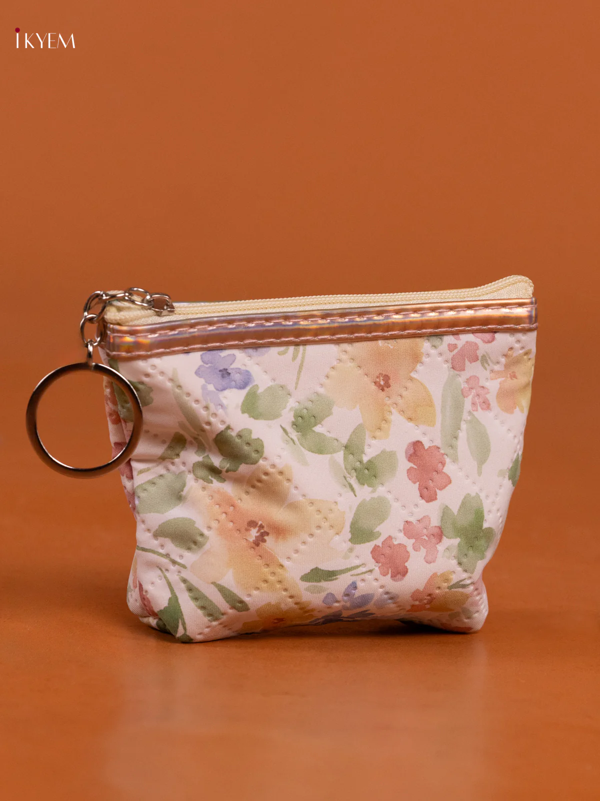Floral Printed Small Coin Pouch with 1 Compartments - Multi Colour - KD26561