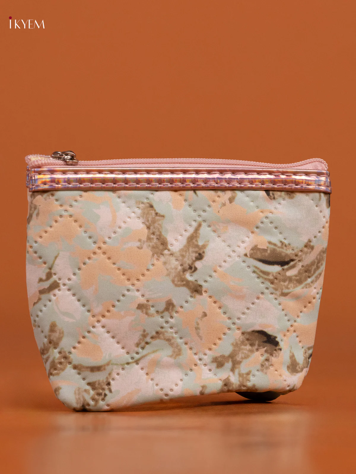 Floral Printed Small Coin Pouch with 1 Compartments - Green - KD26564
