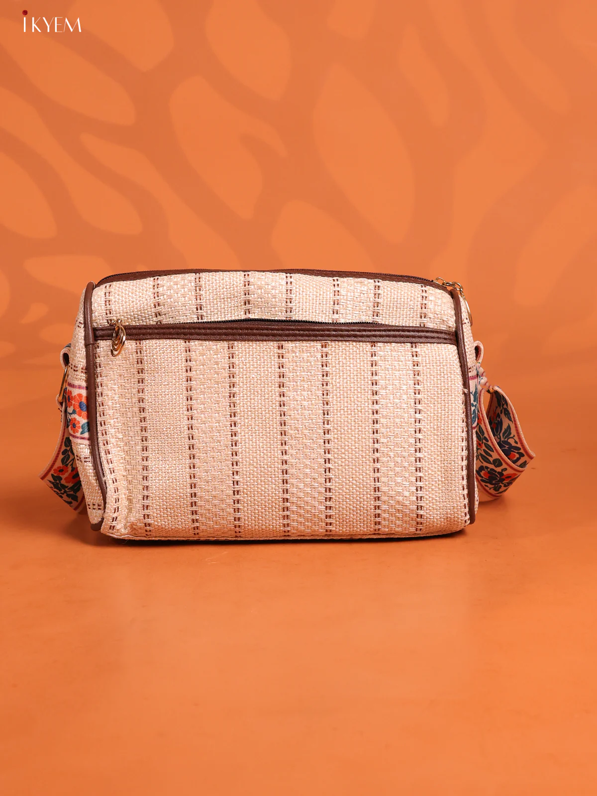 Jacquard Printed Sling Bag with 4 Compartments - white - KD26706 - Image 2