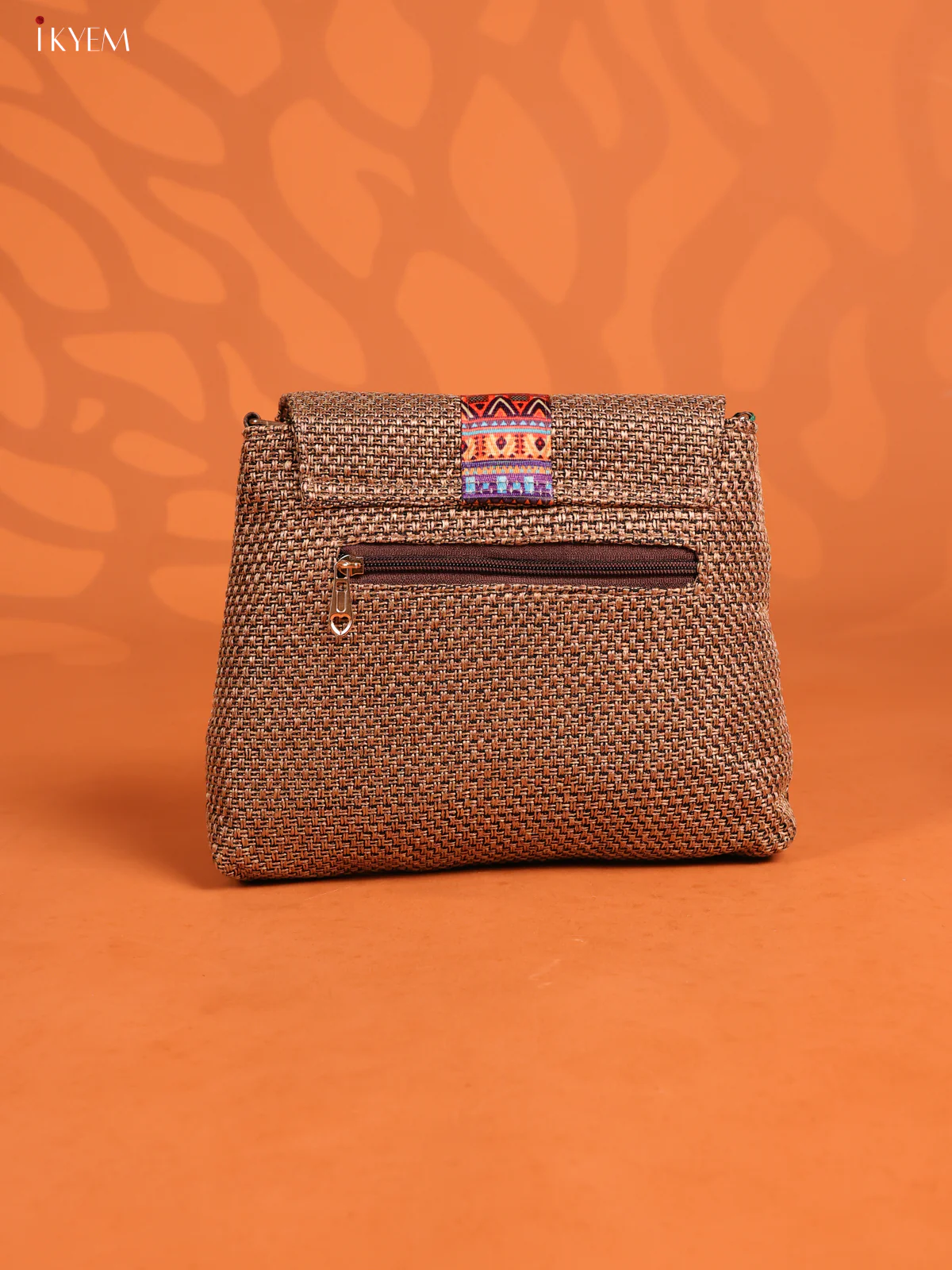 Jacquard woven Flap Printed Sling Bag with 3 Compartments - Sandal - KD26712 - Image 3