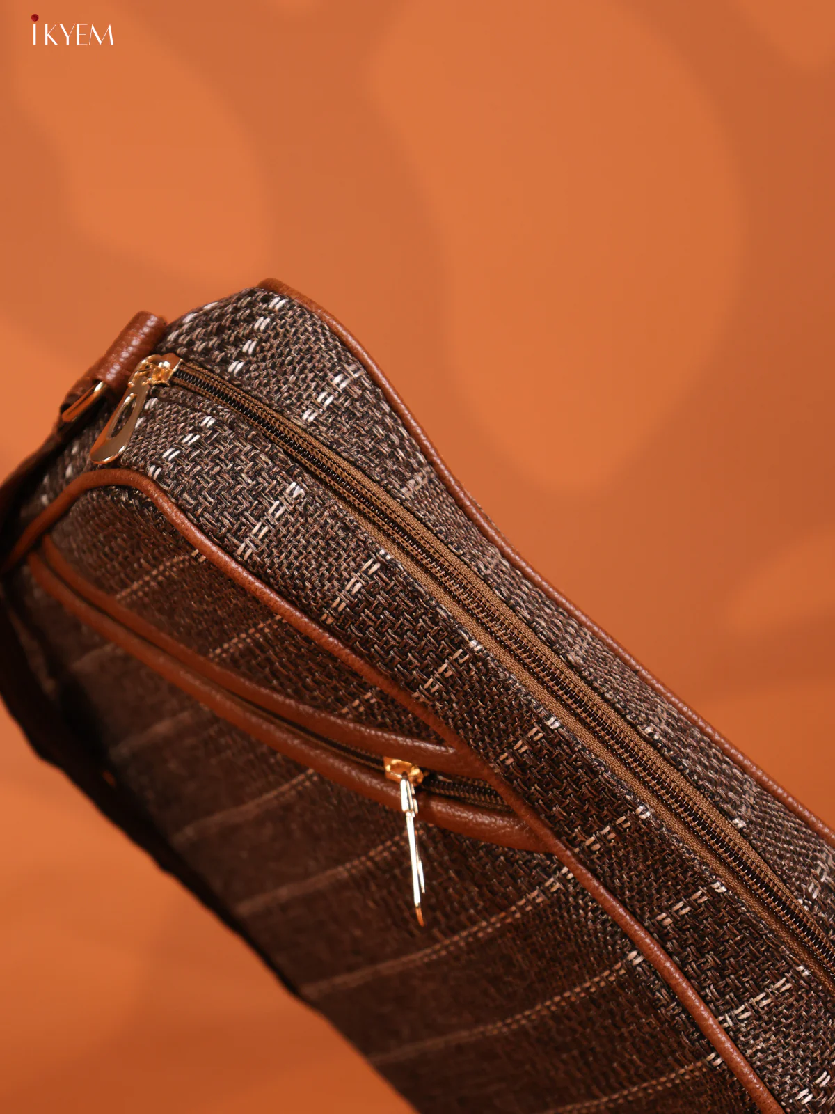 Jute Travel Buddy Leather Sling Bag with 3 Compartments - Coffee Brown - KD26718 - Image 3