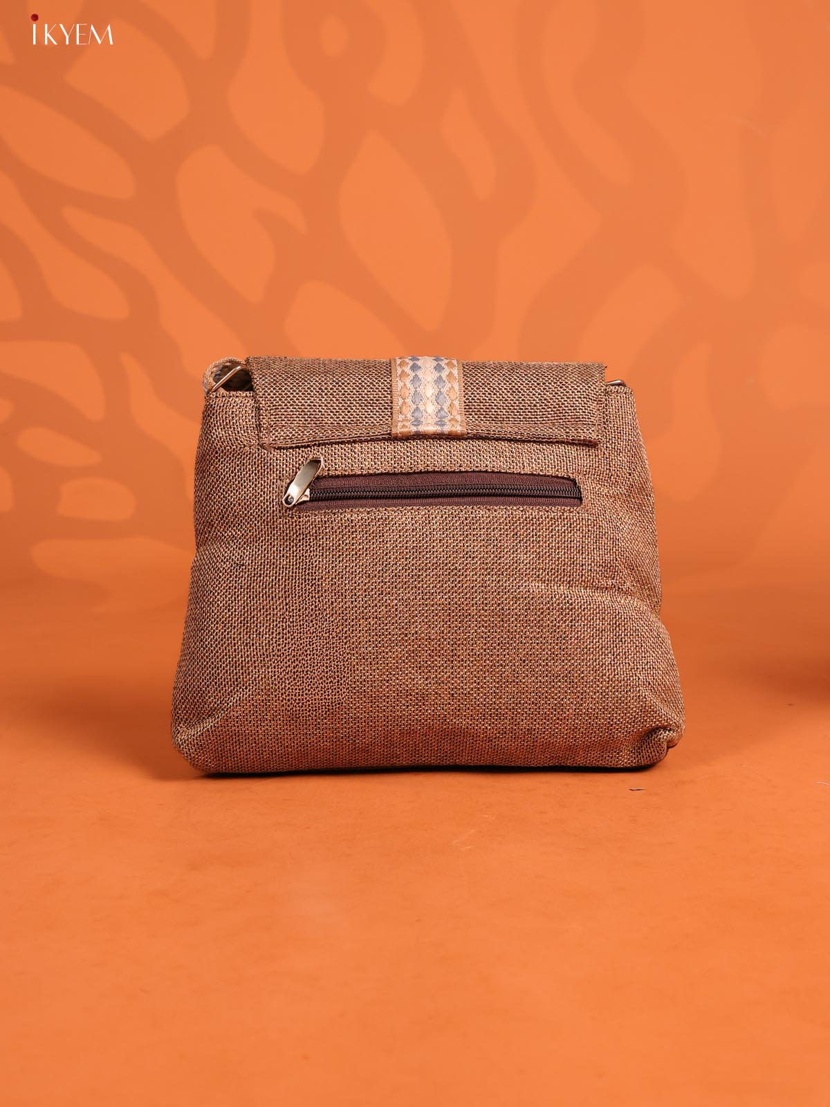 Jacquard woven Flap Printed Sling Bag with 3 Compartments - Sandal - KD26753 - Image 3