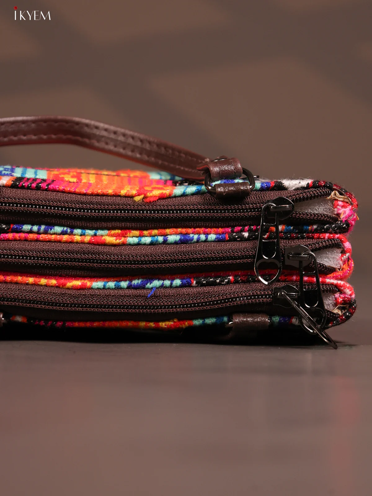 Jacquard Geometric Handy Handbag with 6 Compartments -Multicolour - KD26761 - Image 5