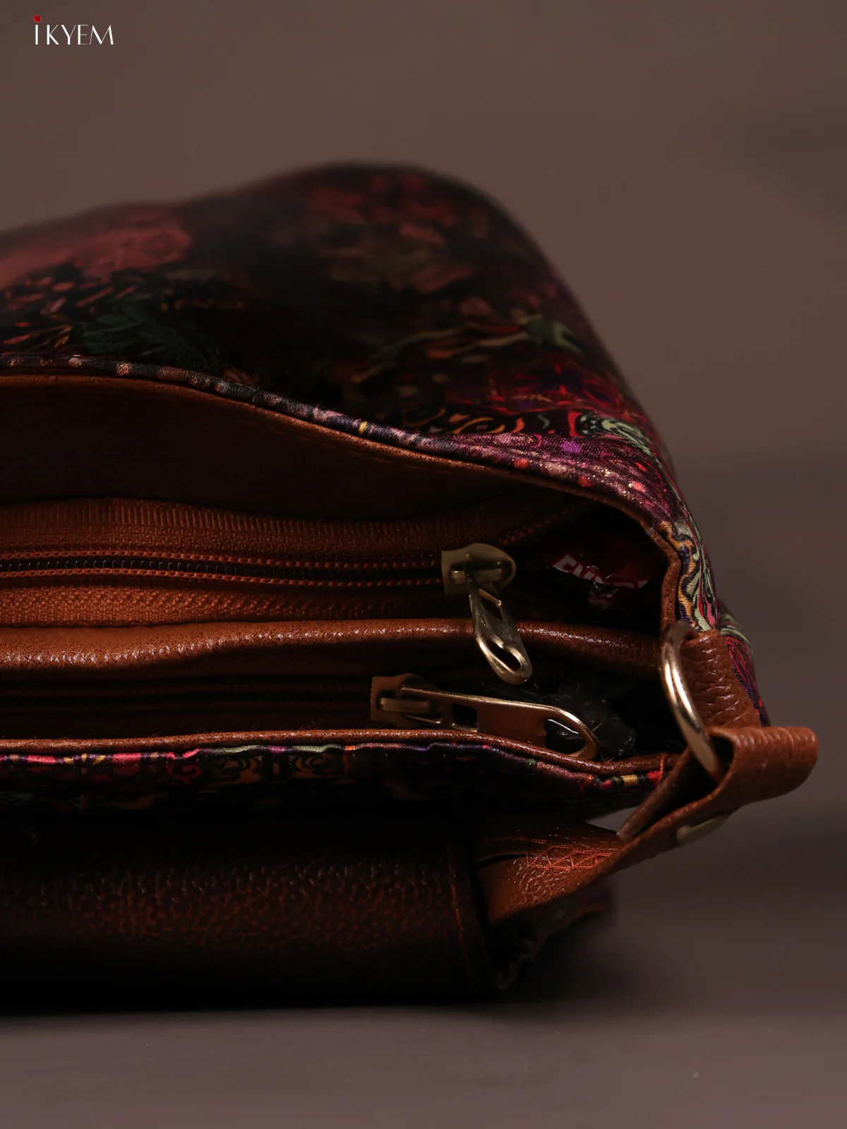 Mandala Art Flap Leather sling bag with 3 compartments - Multicolour - KD26804 - Image 5