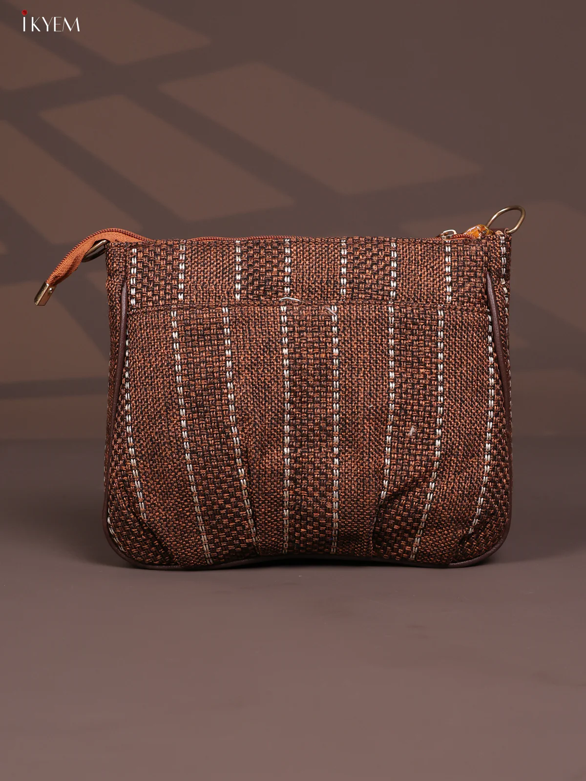 Jacquard Printed Sling Bag - Coffee Brown - KD26824 - Image 3