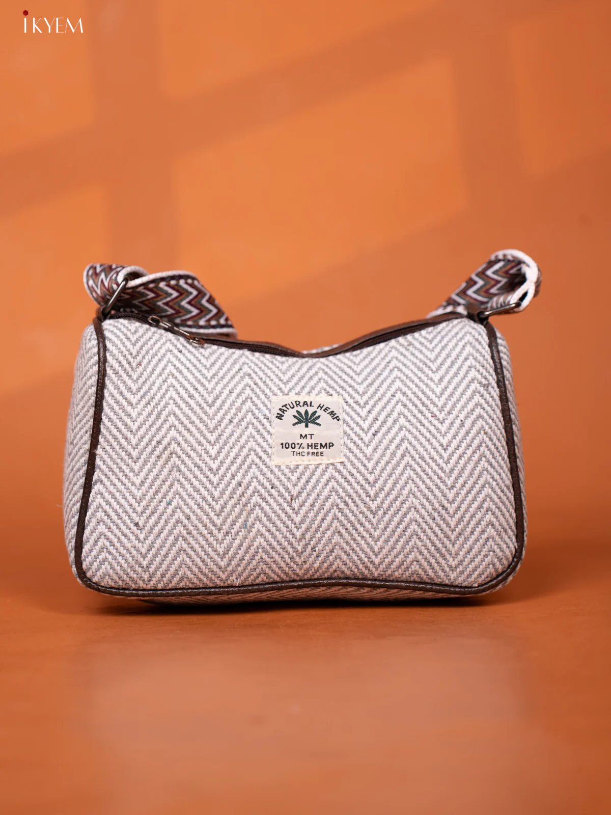 Jacquard Printed Sling Handbag with 3 Compartments - Grey - KD26932