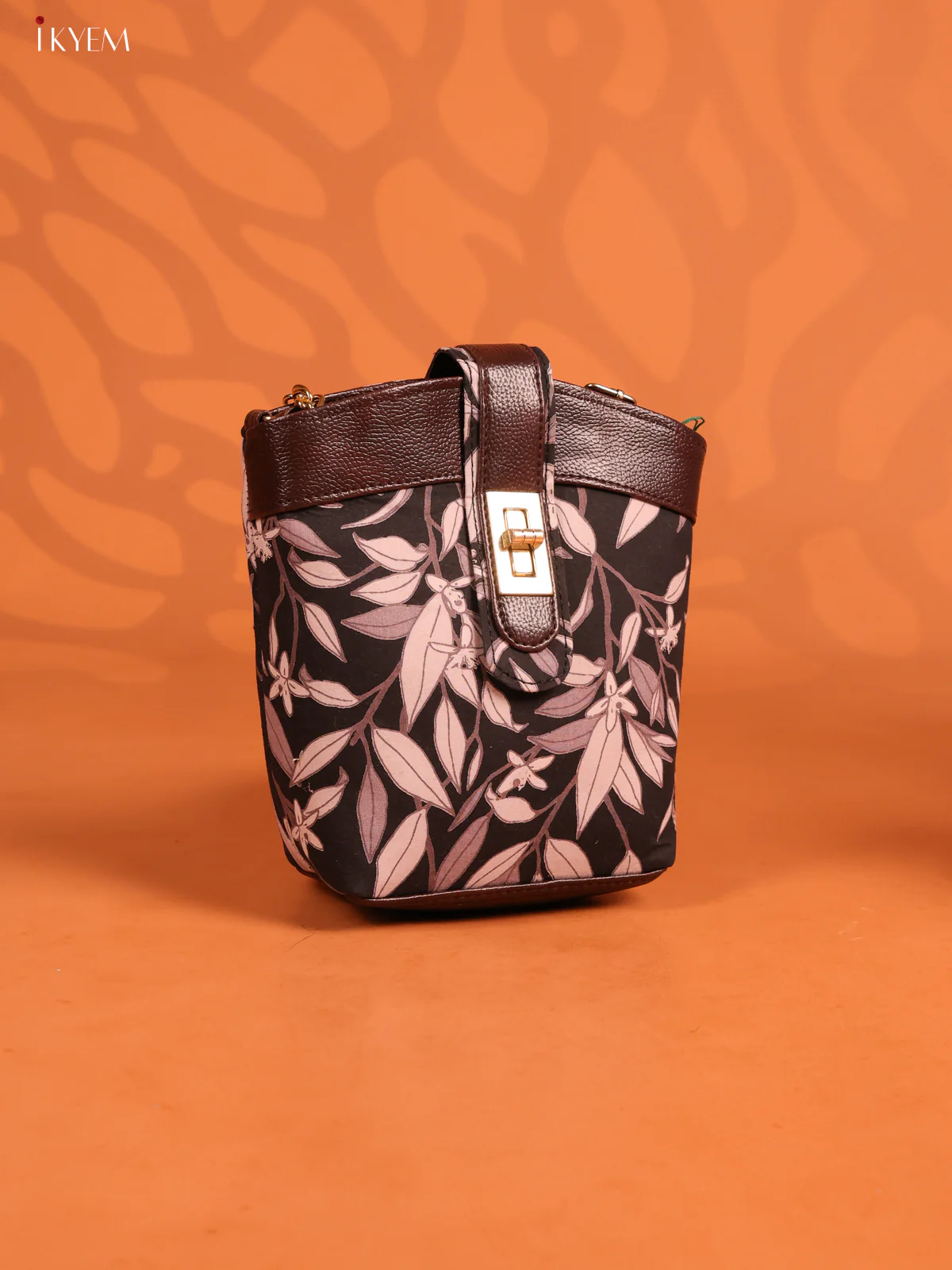 Printed Floral Cotton Leather Sling -Black - KD26977 - Image 2
