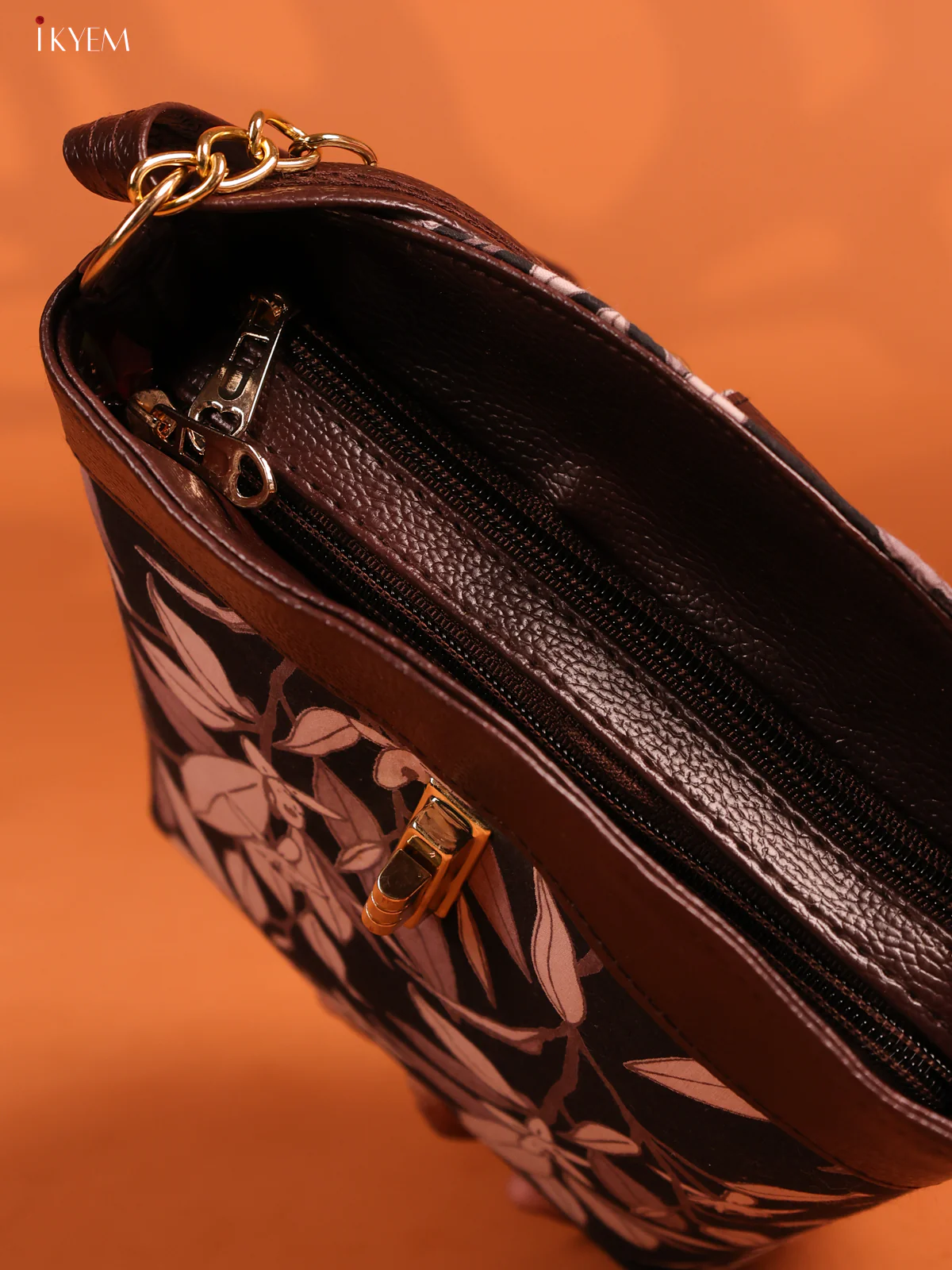 Printed Floral Cotton Leather Sling -Black - KD26977 - Image 5