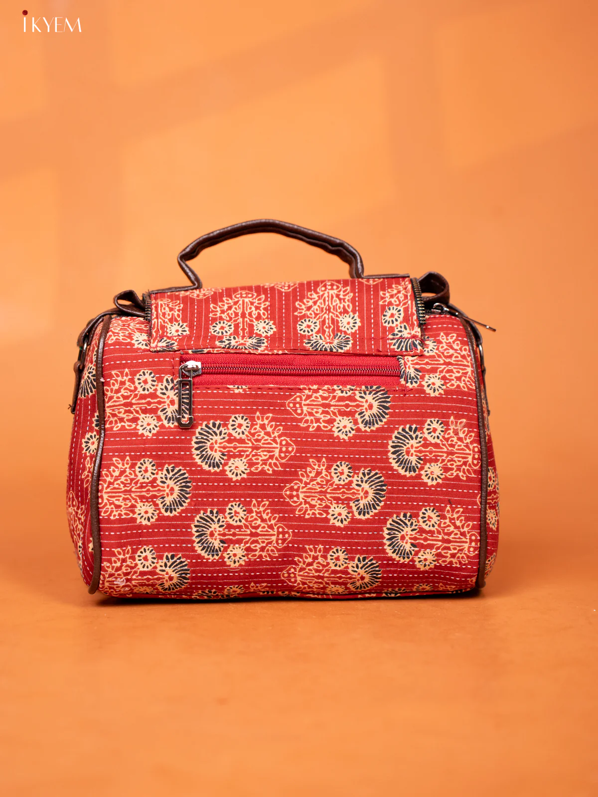 Printed Leather Sling Bag- Maroon - KD26992 - Image 3
