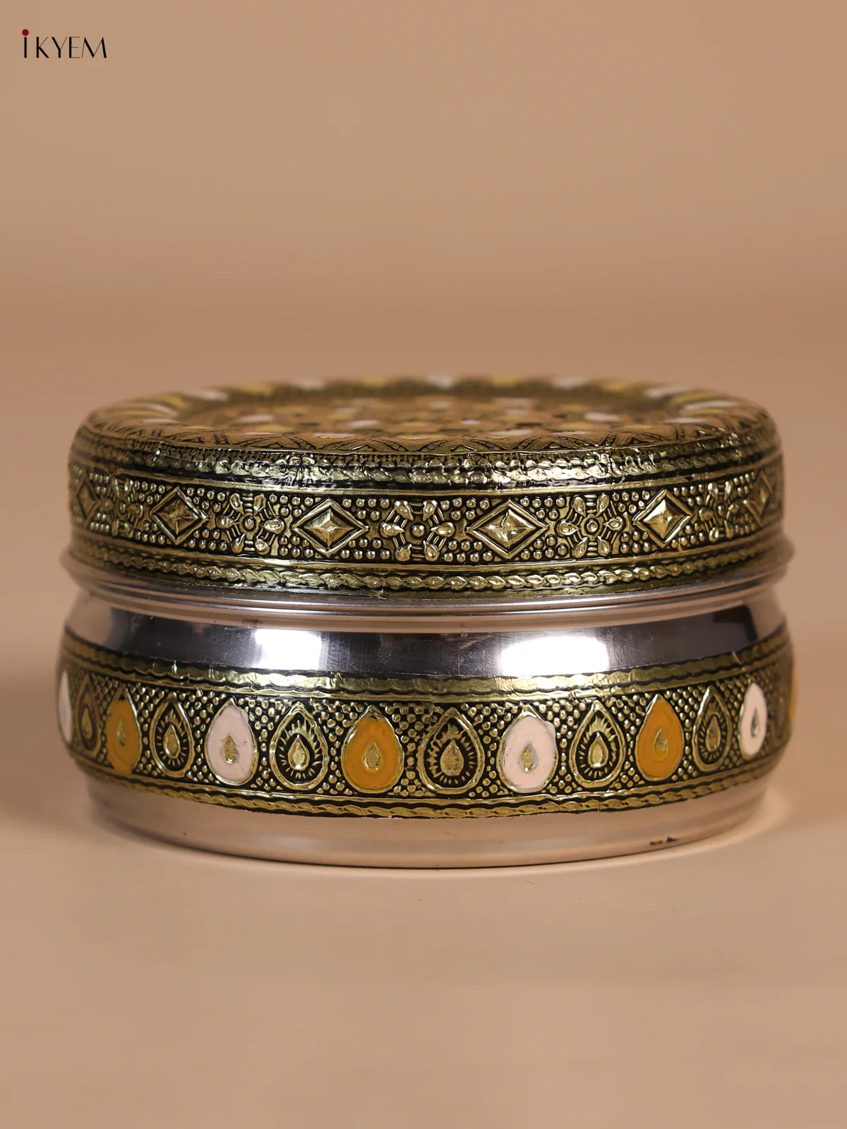Meenakari Floral Dabba (4 x 4)- KD30124 - Image 3